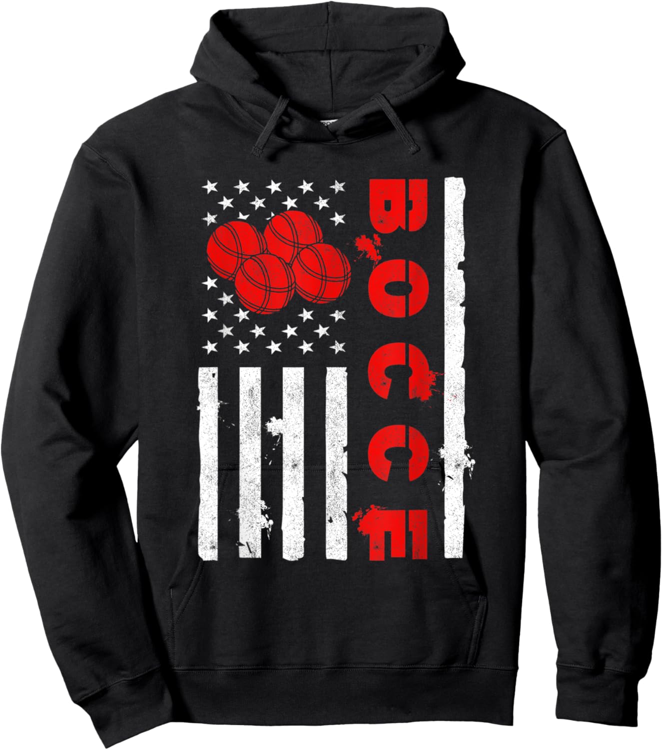 American Flag Bocce Ball Player USA Bocce Team Kids Men Hoodie - Hoodie | Black