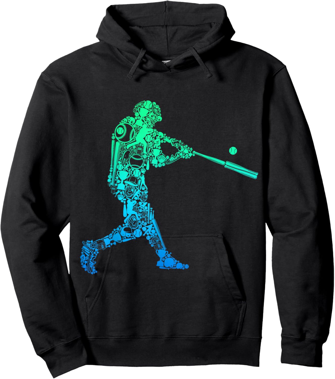 Baseball Player Batter Youth Men Kids Boys Hoodie - Hoodie | Black