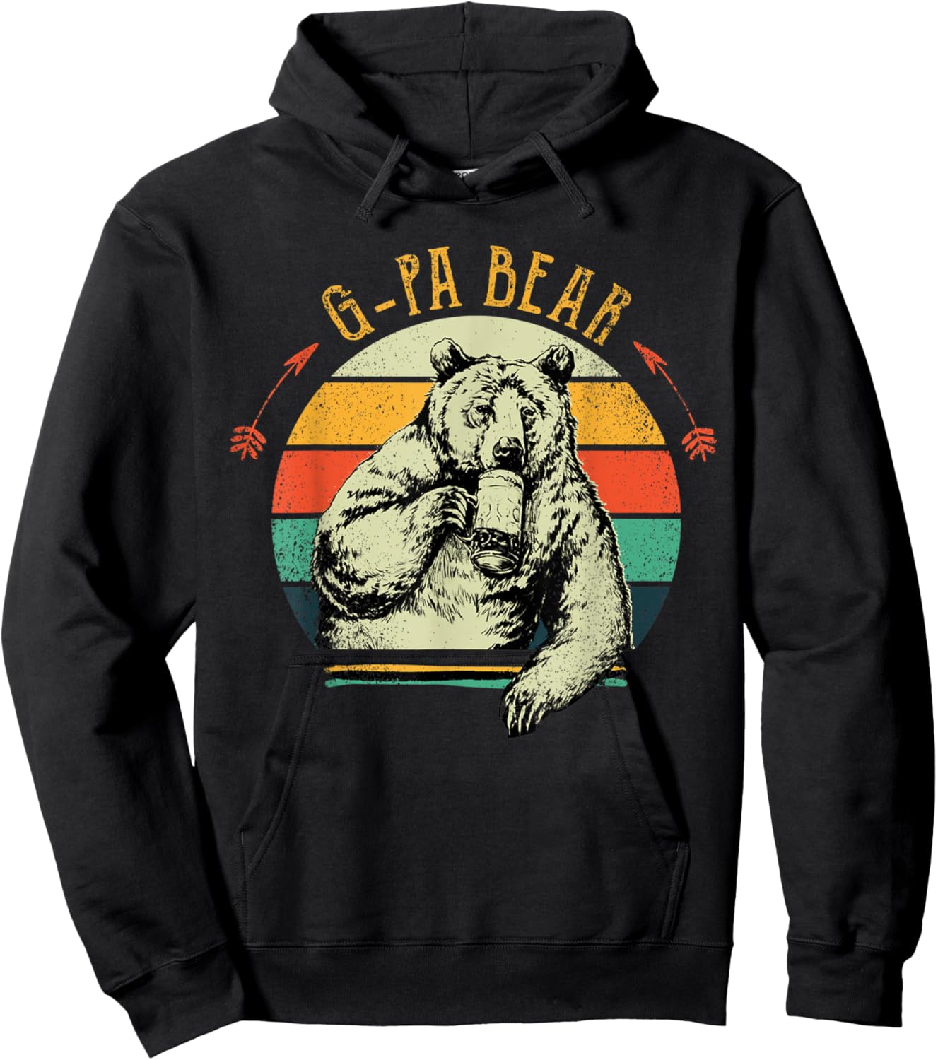 Vintage G-Pa Bear Shirt Funny Fathers Day Hoodie - Hoodie | Black
