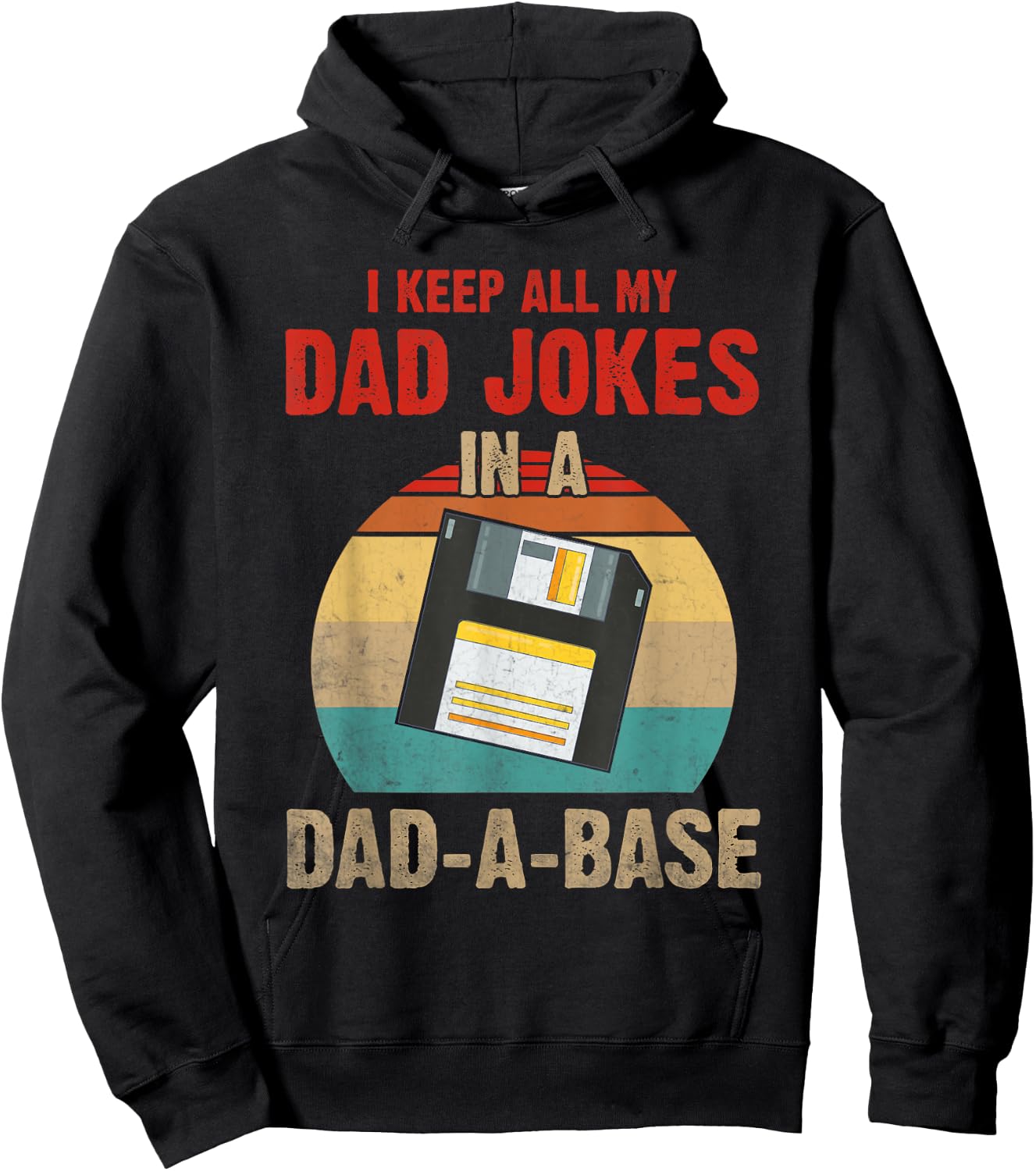 Funny Retro Dad Fathers Day Vintage Jokes Database for kids Hoodie - Hoodie | Black