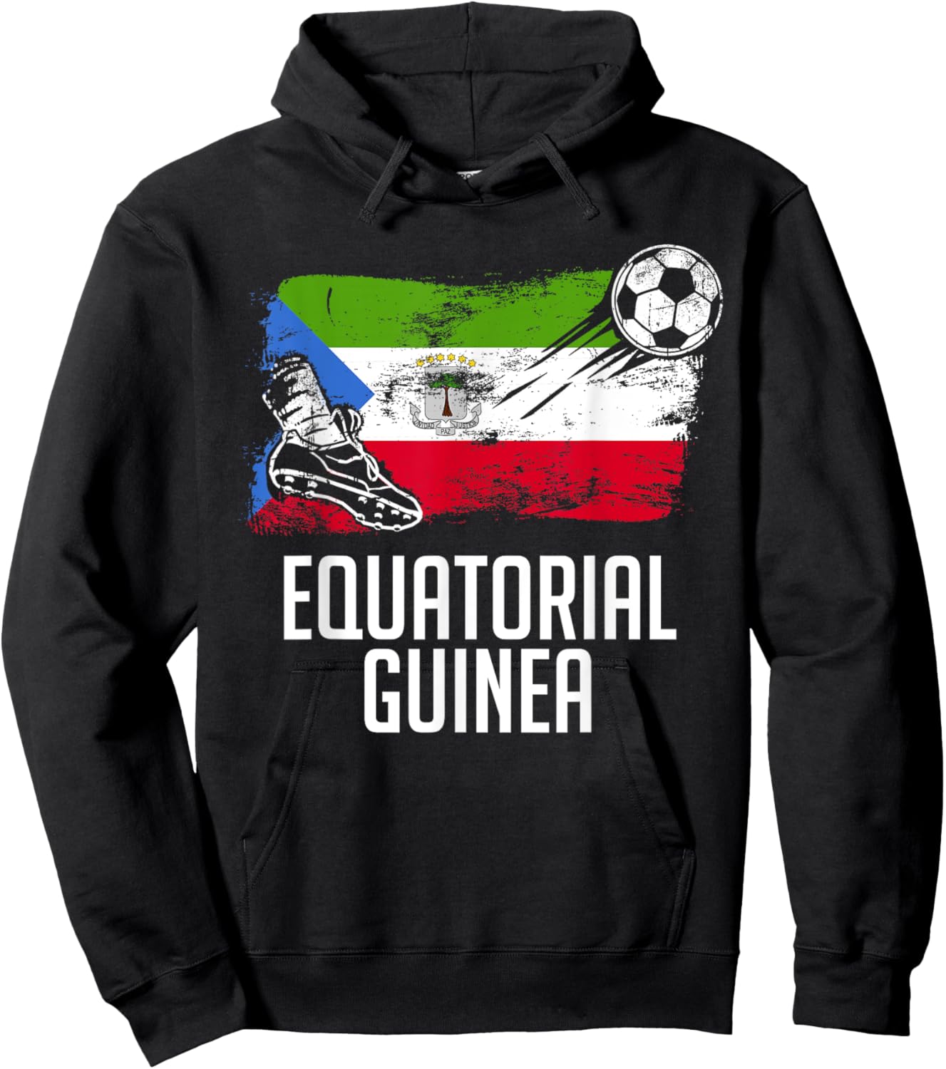 Equatorial Guinea Flag Jersey Guinean Soccer Team Hoodie - Hoodie | Black