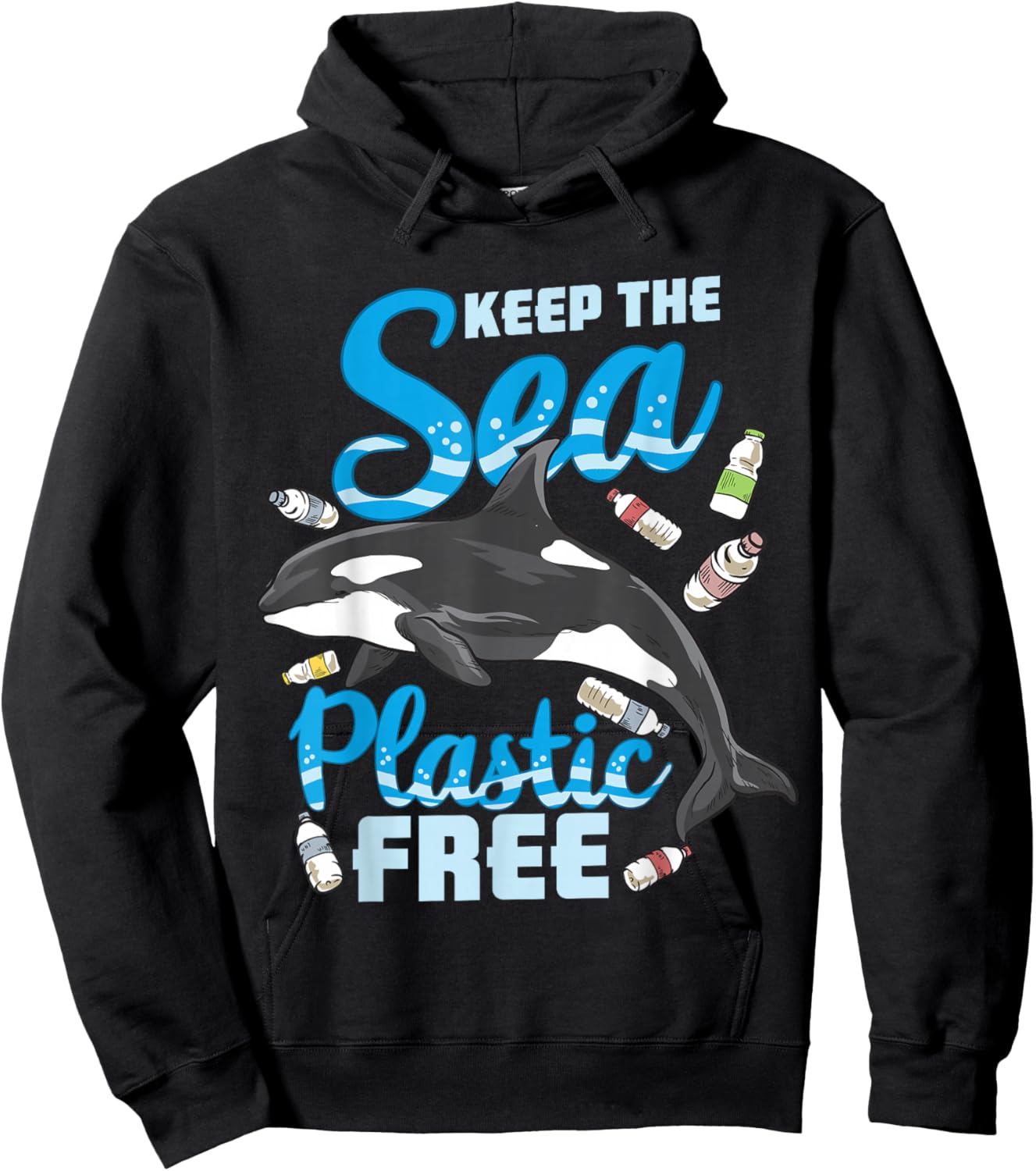 Keep The Sea Plastic Free - Stop Ocean Pollution - Whale Hoodie - Hoodie | Black