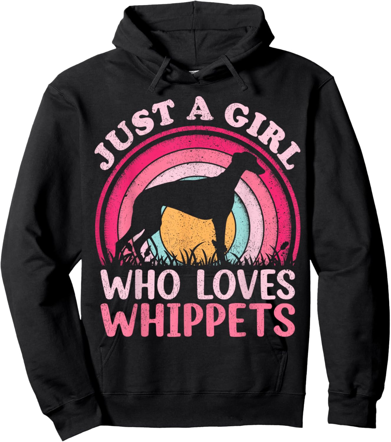 Whippet Dog Lover Vintage Just A Girl Who Loves Whippets Hoodie - Hoodie | Black