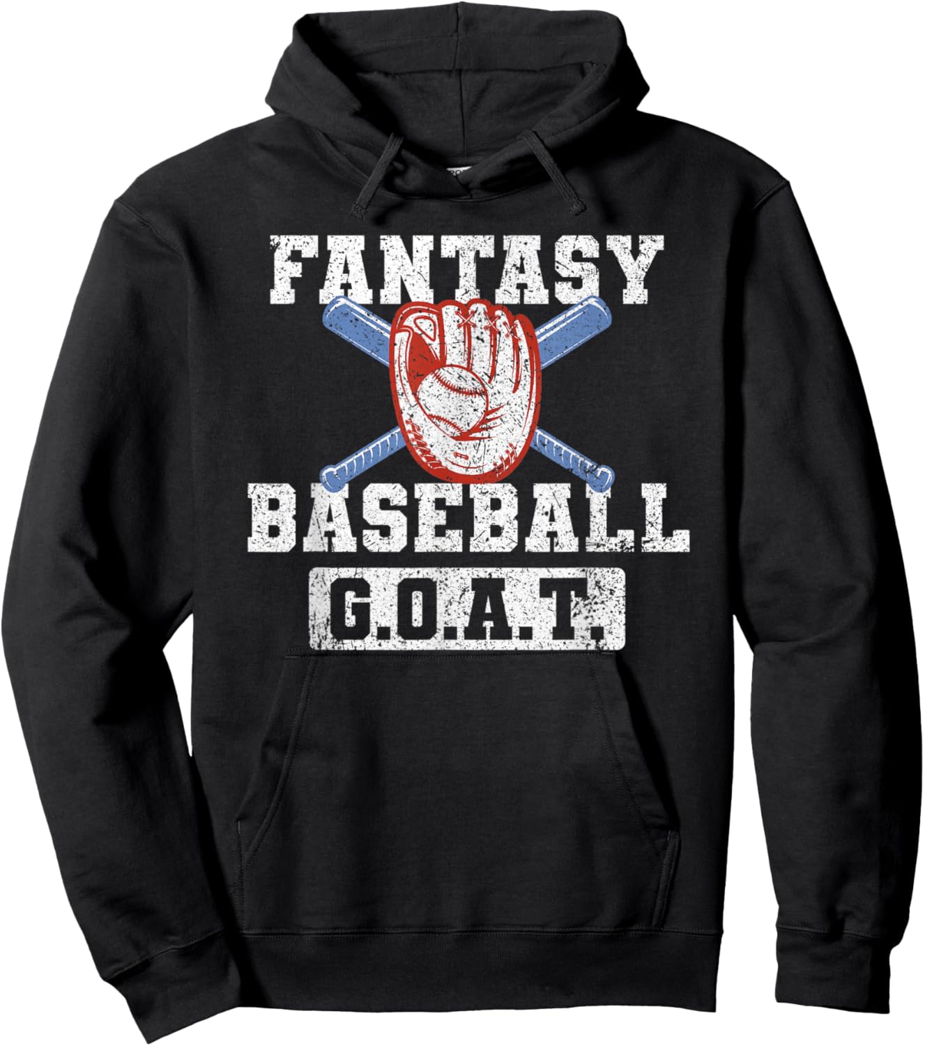 Funny Fantasy Baseball League Fantasy Baseball GOAT Hoodie - Hoodie | Black
