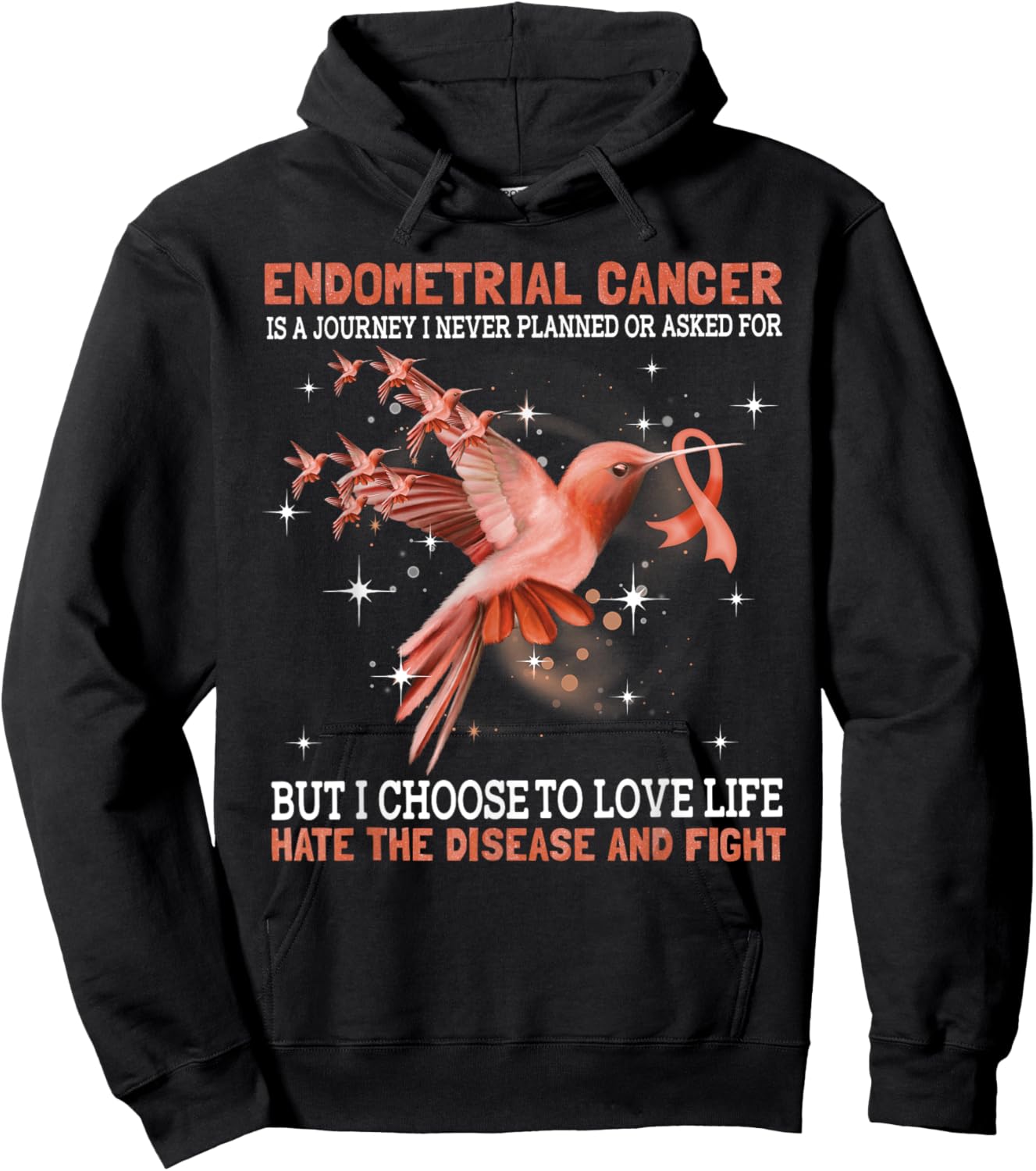 Endometrial Cancer Is A Journey I Never Planned Or Asked For Hoodie - Hoodie | Black