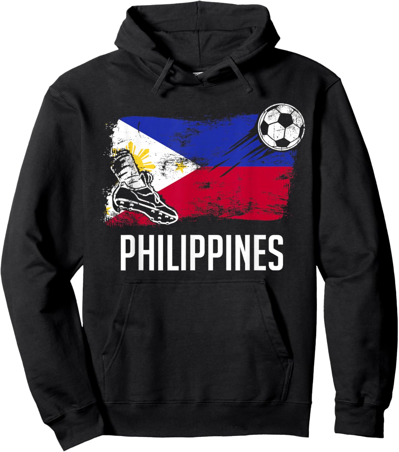 Philippines Flag Jersey Philippine Soccer Team Philippine Hoodie - Hoodie | Black