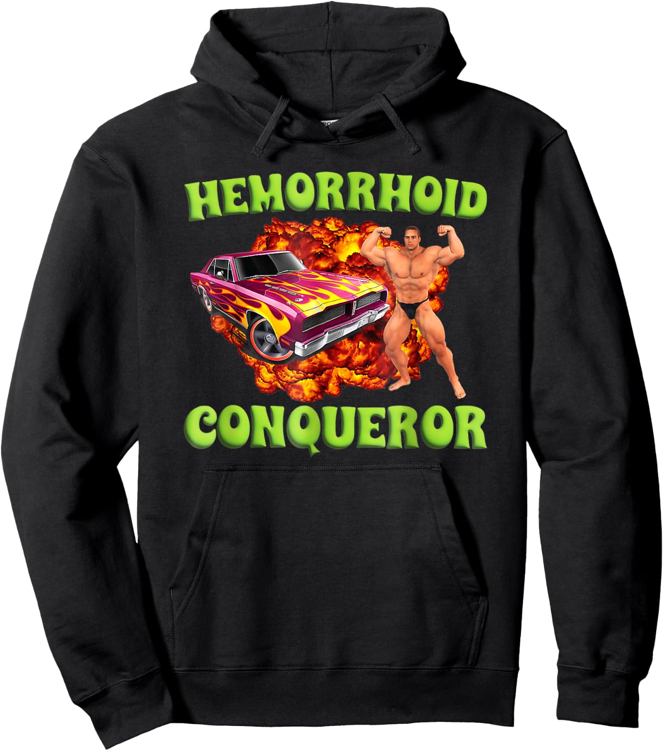 Hemorrhoid Conqueror Funny Oddly Specific Dank Meme Hoodie - Hoodie | Black