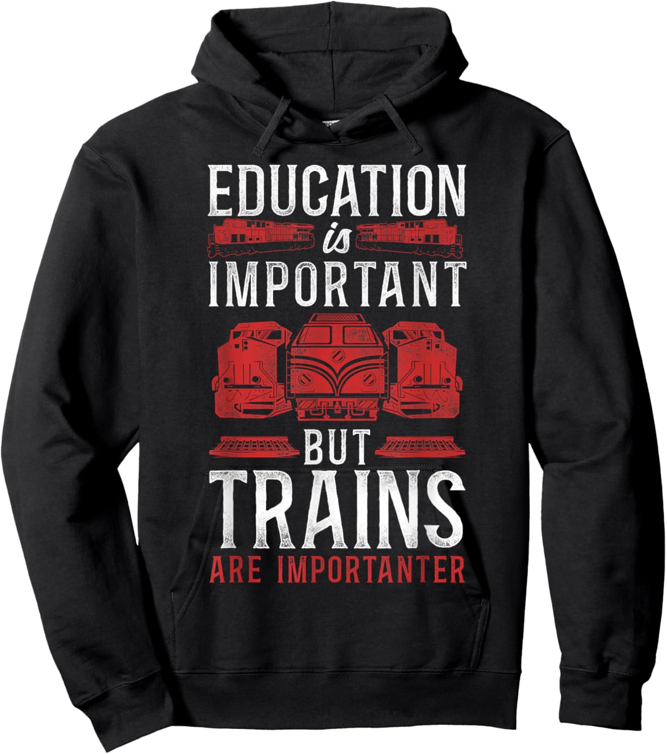 Freight Diesel Train Driver Trainspotting Locomotive Vintage Hoodie - Hoodie | Black
