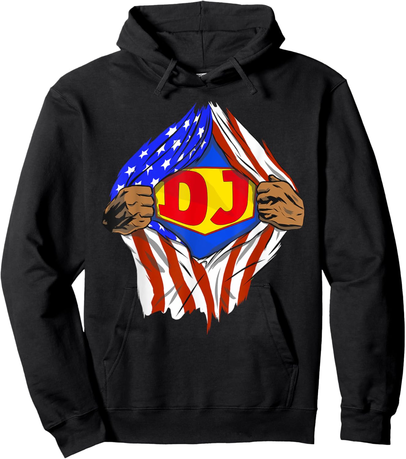 Funny Super Dj Hero Job Hoodie - Hoodie | Black