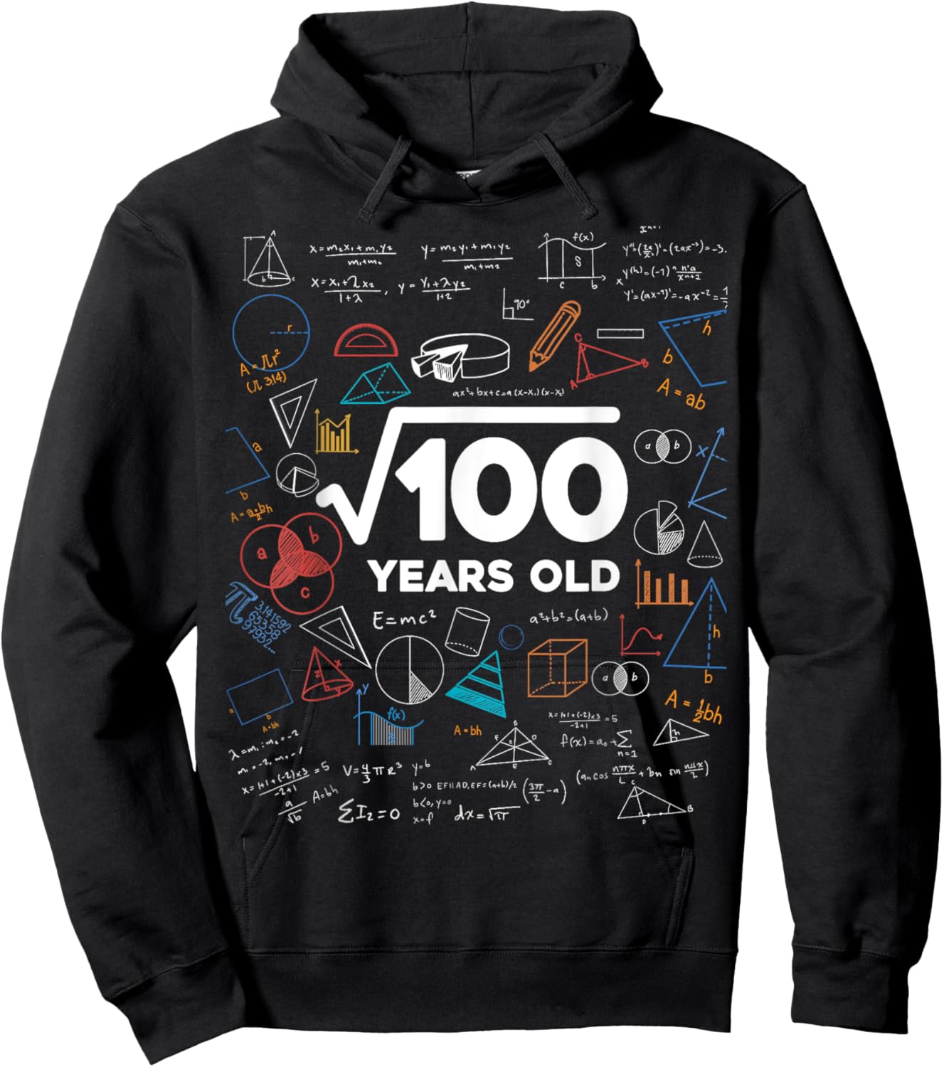 Square Root Of 100 10th Birthday Math Lover 10 Year Old Bday Hoodie - Hoodie | Black