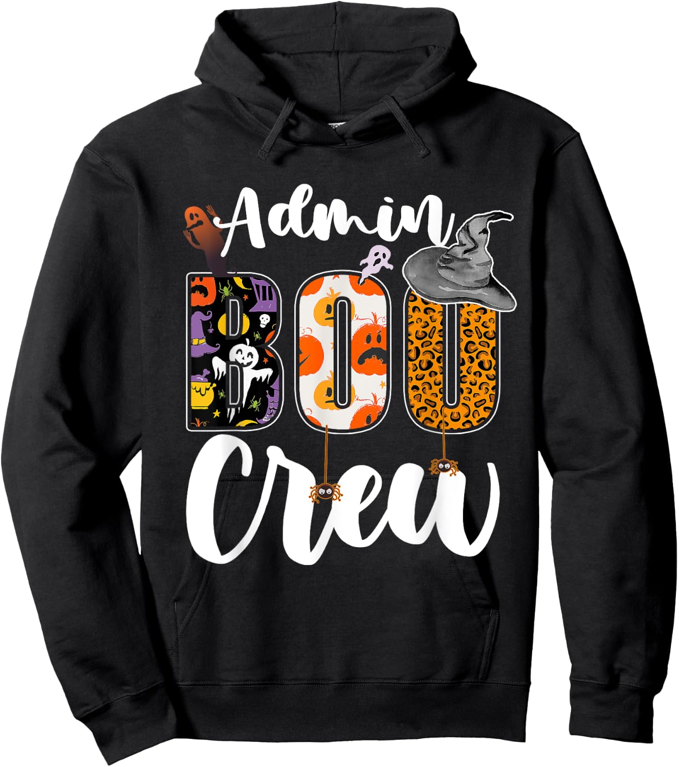 Admin Boo Crew Halloween Matching Administrator Funny Hoodie - Hoodie | Black