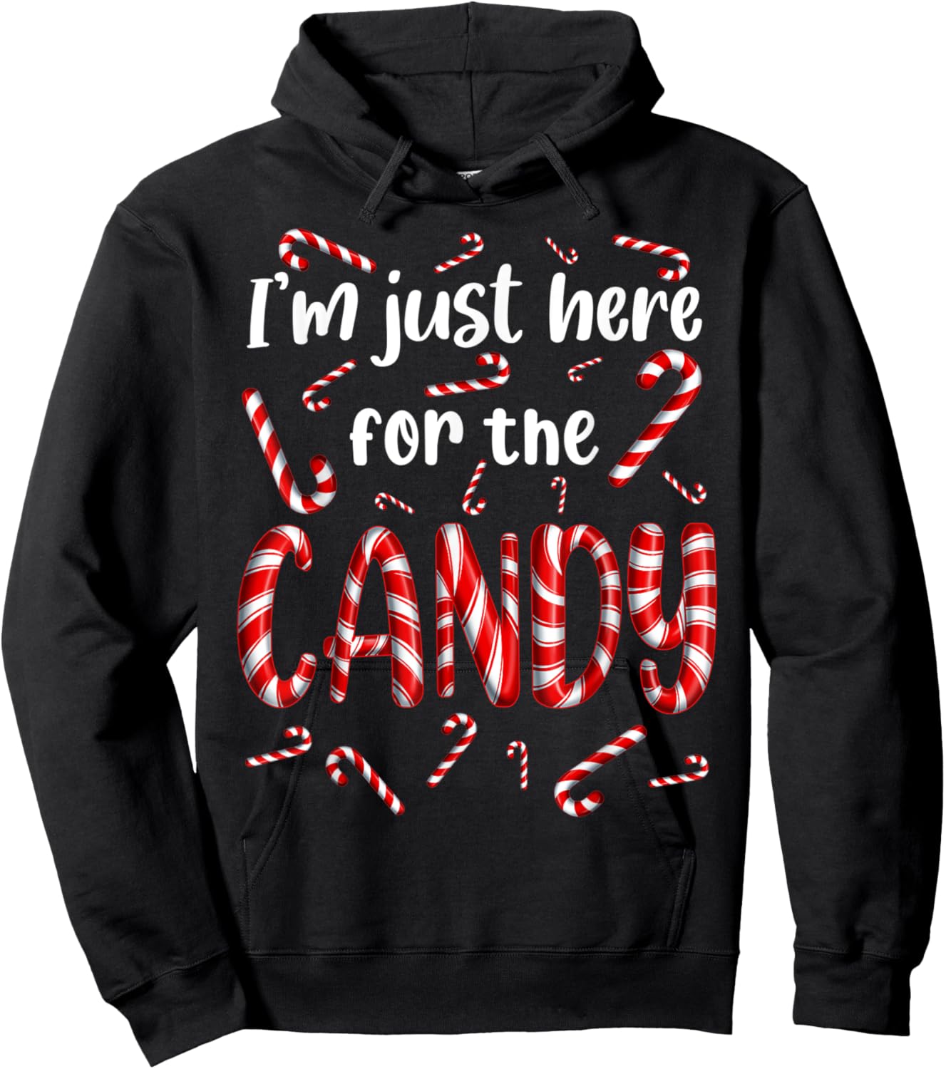 I'm just here for the Candy Cane Sweets Tester Gift Hoodie - Hoodie | Black