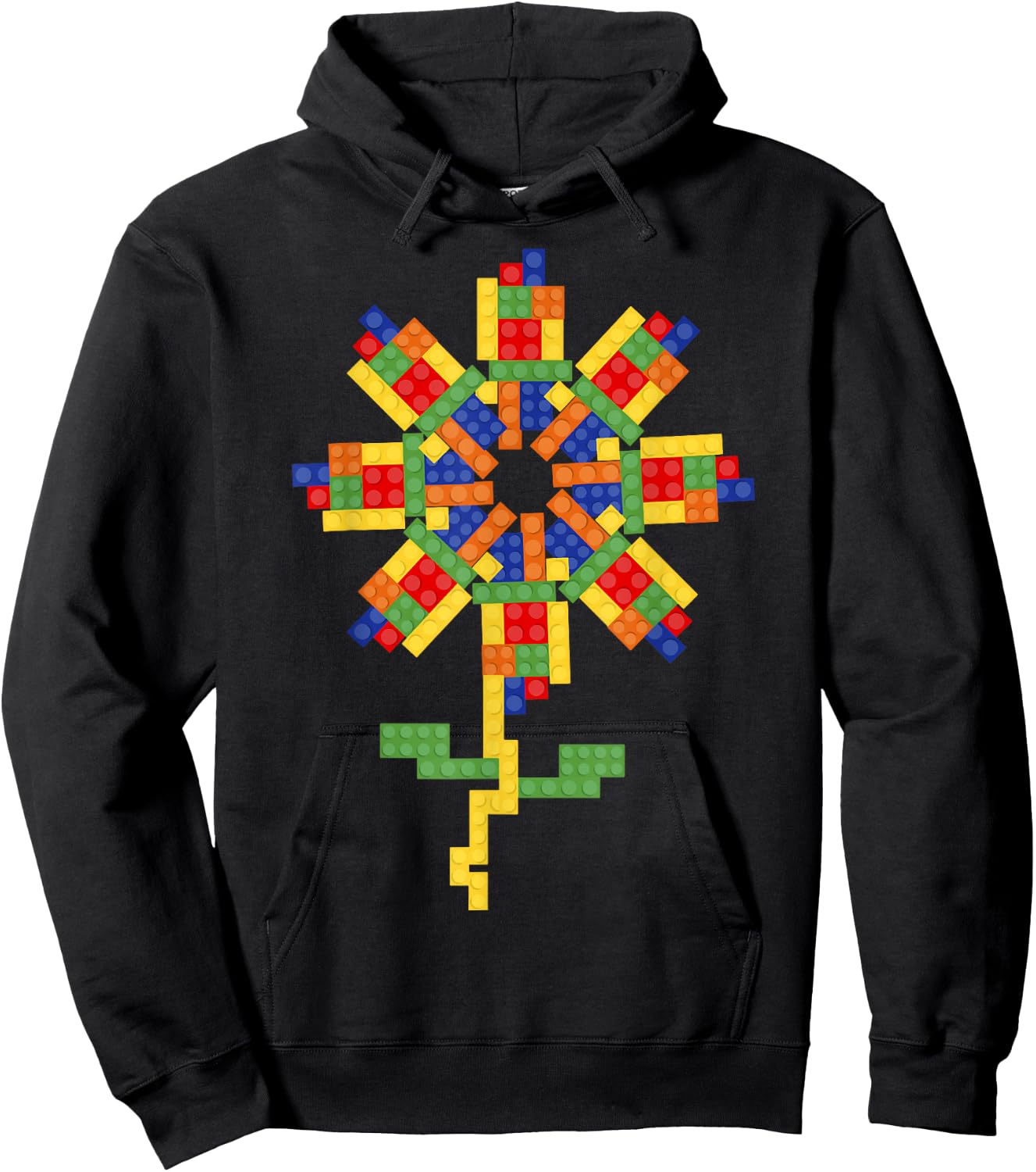 Master Builder Building Blocks Brick Flower Hoodie - Hoodie | Black