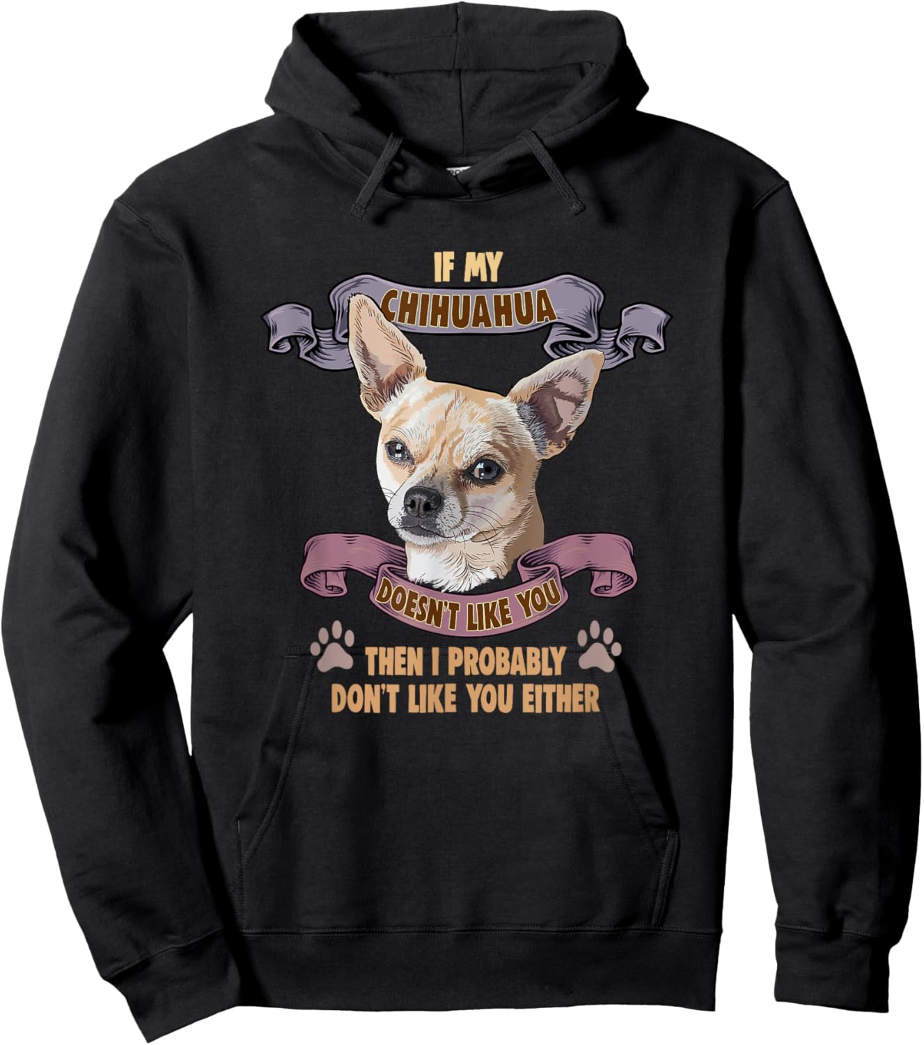 If my Chihuahua doesn't like you Dog Owner Chihuahua Women Girls Kids Hoodie - Hoodie | Black