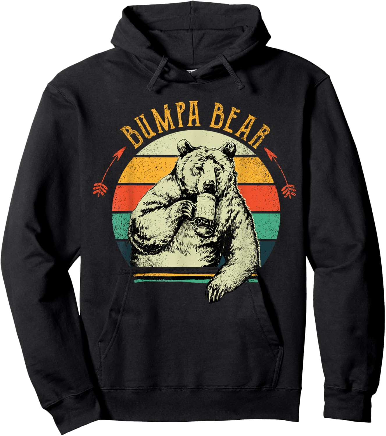 Vintage Bumpa Bear Shirt Funny Fathers Day Hoodie - Hoodie | Black