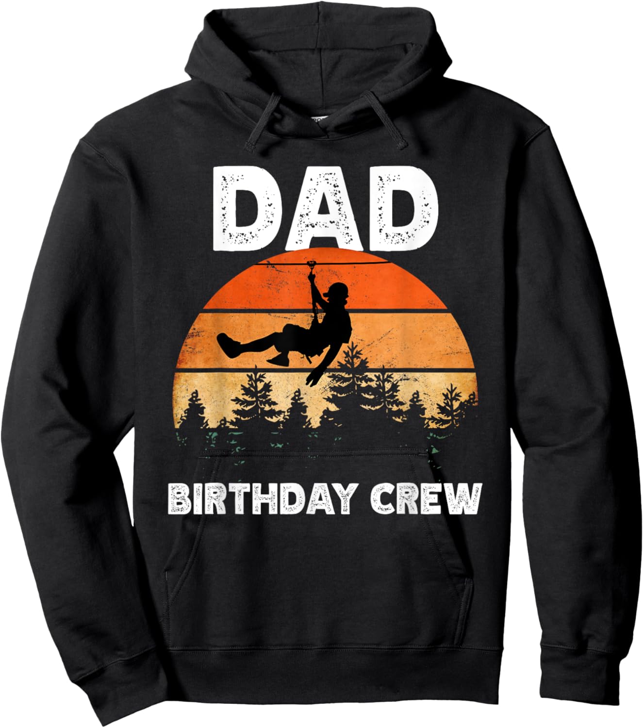 Zipline birthday party adventure matching Dad Hoodie - Hoodie | Black