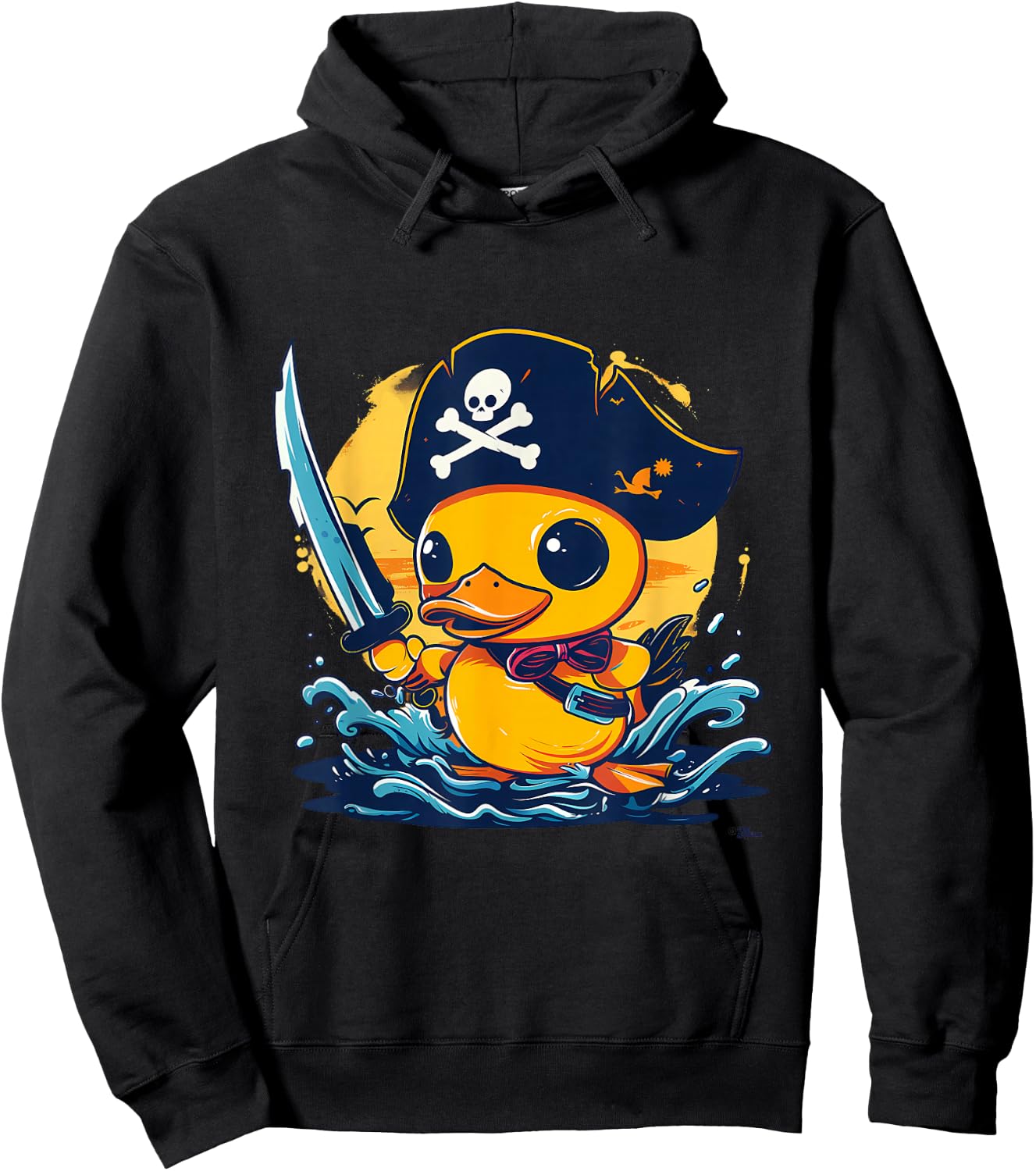Rubber Duck Pirate Artwork Funny Rubber Duck Rubber Duckling Hoodie - Hoodie | Black