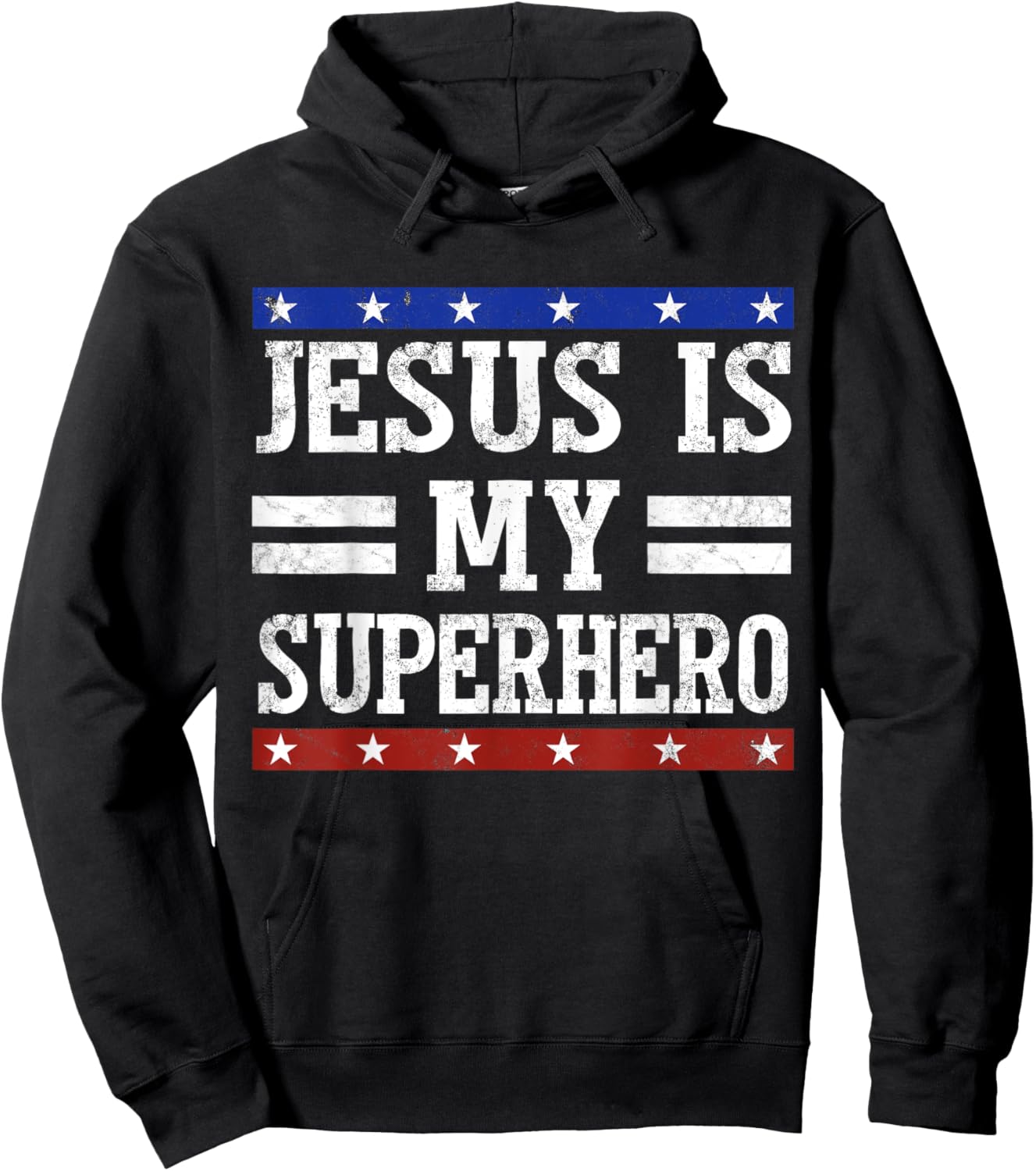 Vintage Jesus is My Superhero Fun Christian Religious Hoodie - Hoodie | Black