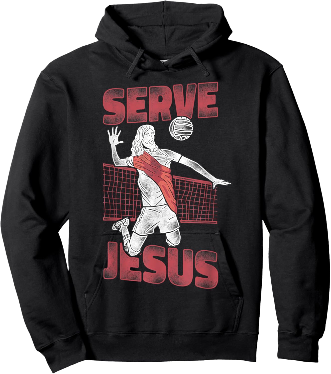Volleyball Player Team Jesus Vintage Serve Jesus Hoodie - Hoodie | Black