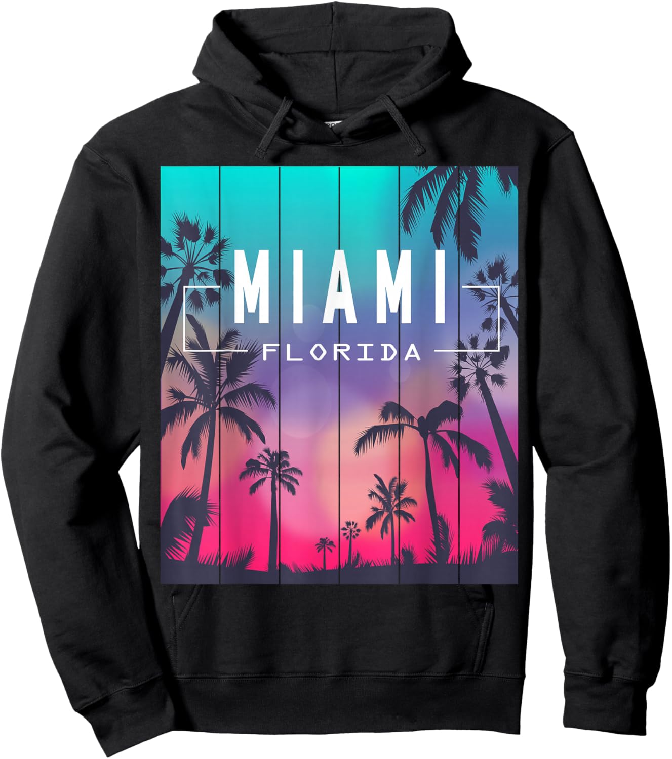 Miami Florida Sunset - I Love Miami Beach Souvenir Hoodie - Hoodie | Black