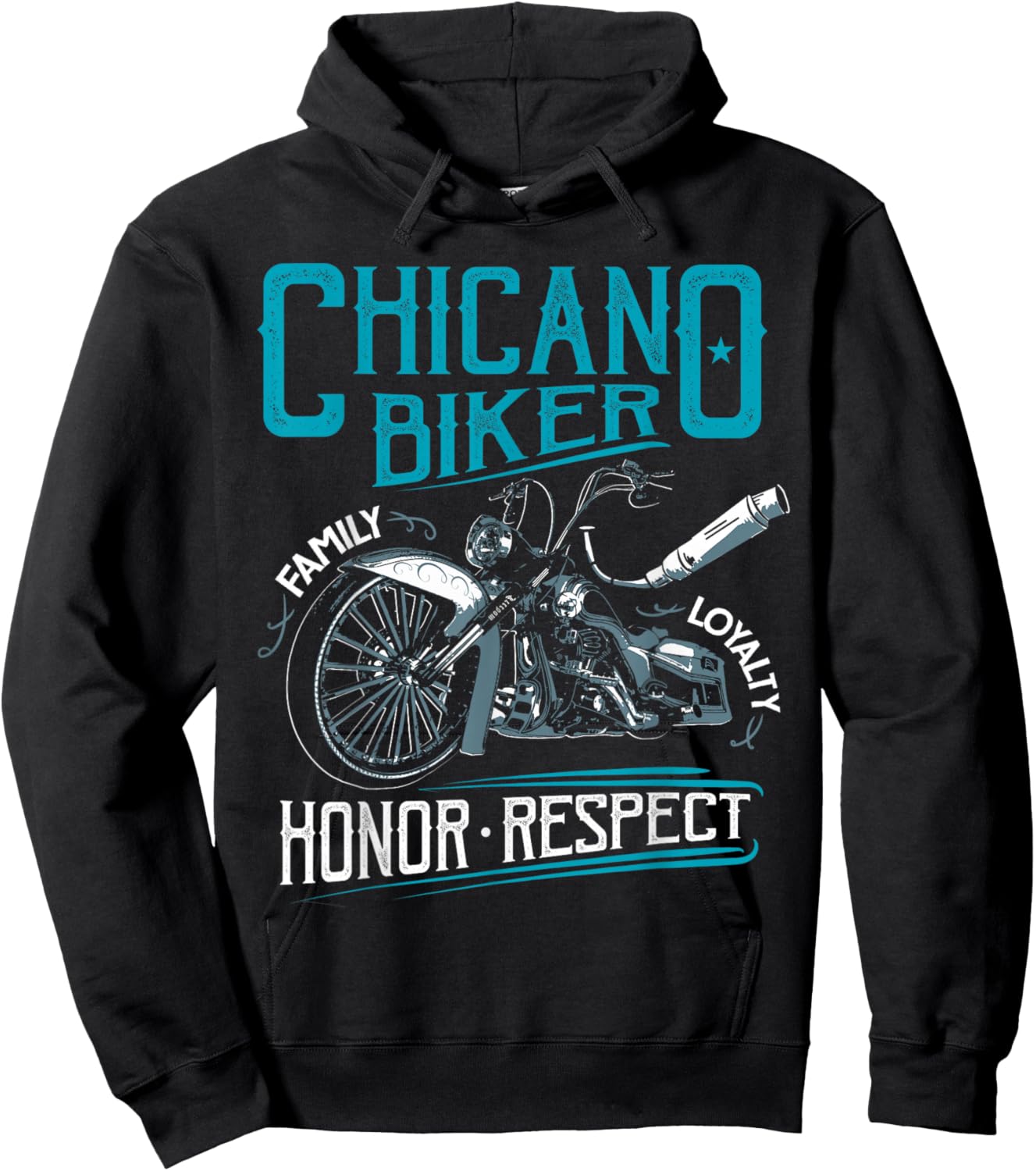 Lowriders Motorcycle Biker Custom Chicano Vintage Mexican Hoodie - Hoodie | Black