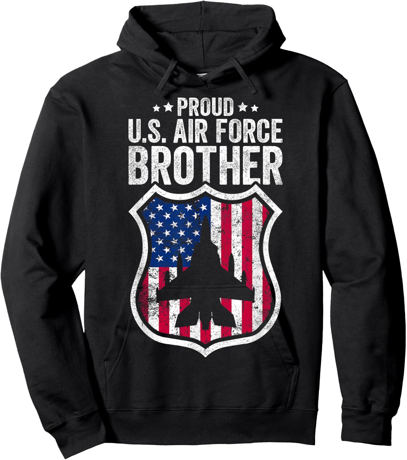 Vintage Proud Brother US Army Air Force Military Hoodie - Hoodie | Black