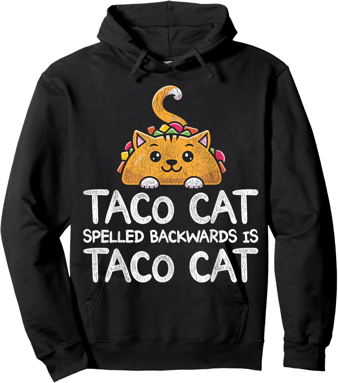 Funny Taco Cat Foodie Cat Animal Mexican Food Taco Hoodie - Hoodie | Black