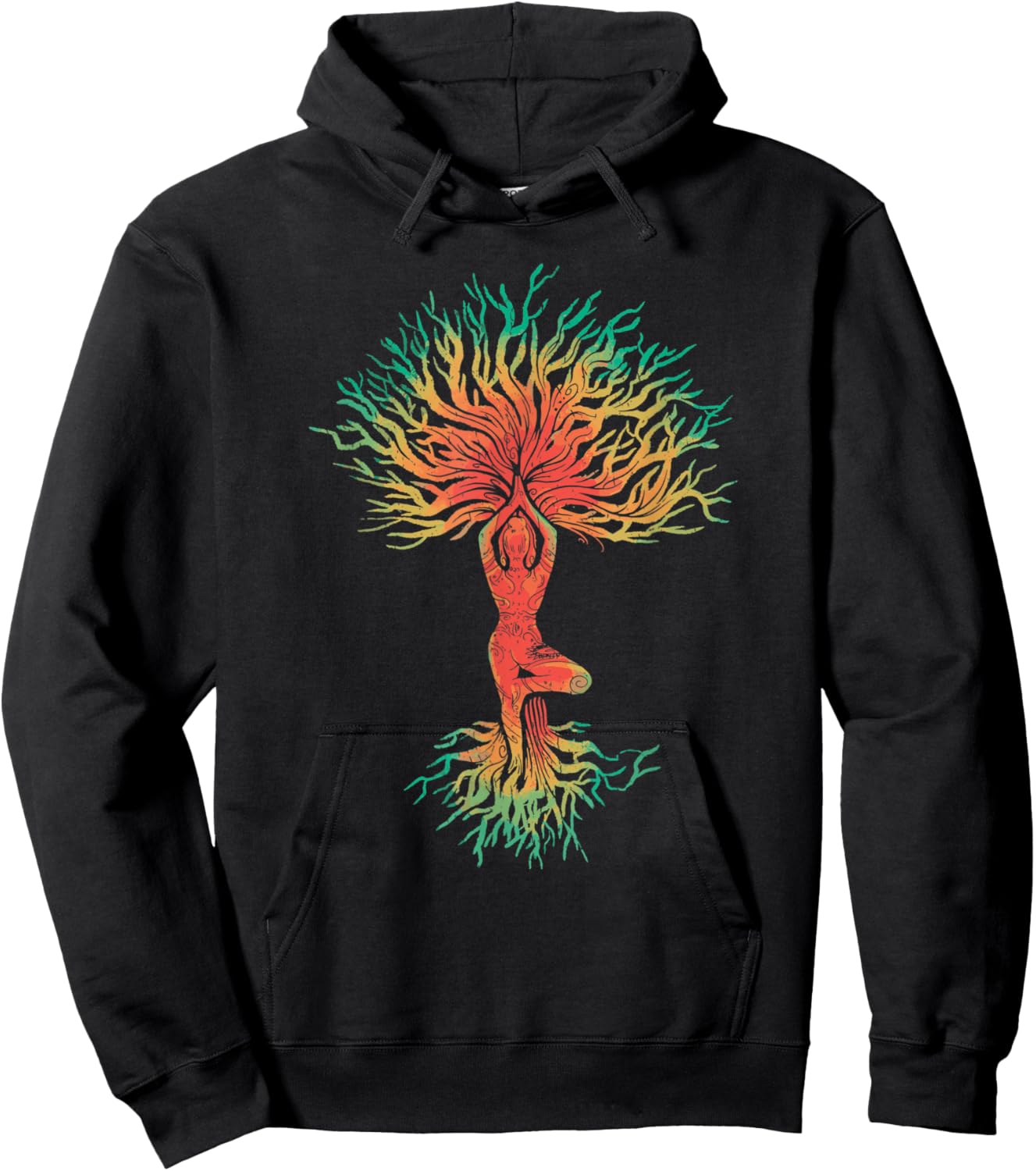 Woman in yoga pose tree Hoodie - Hoodie | Black