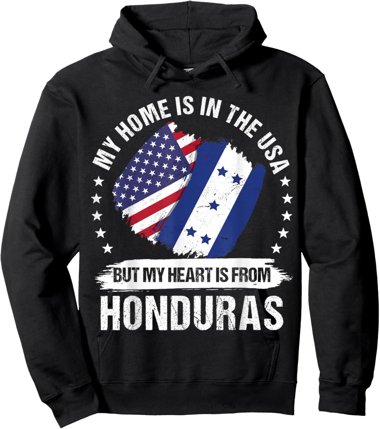 American Patriot Honduras Flag American Honduran Roots Hoodie - Hoodie | Black