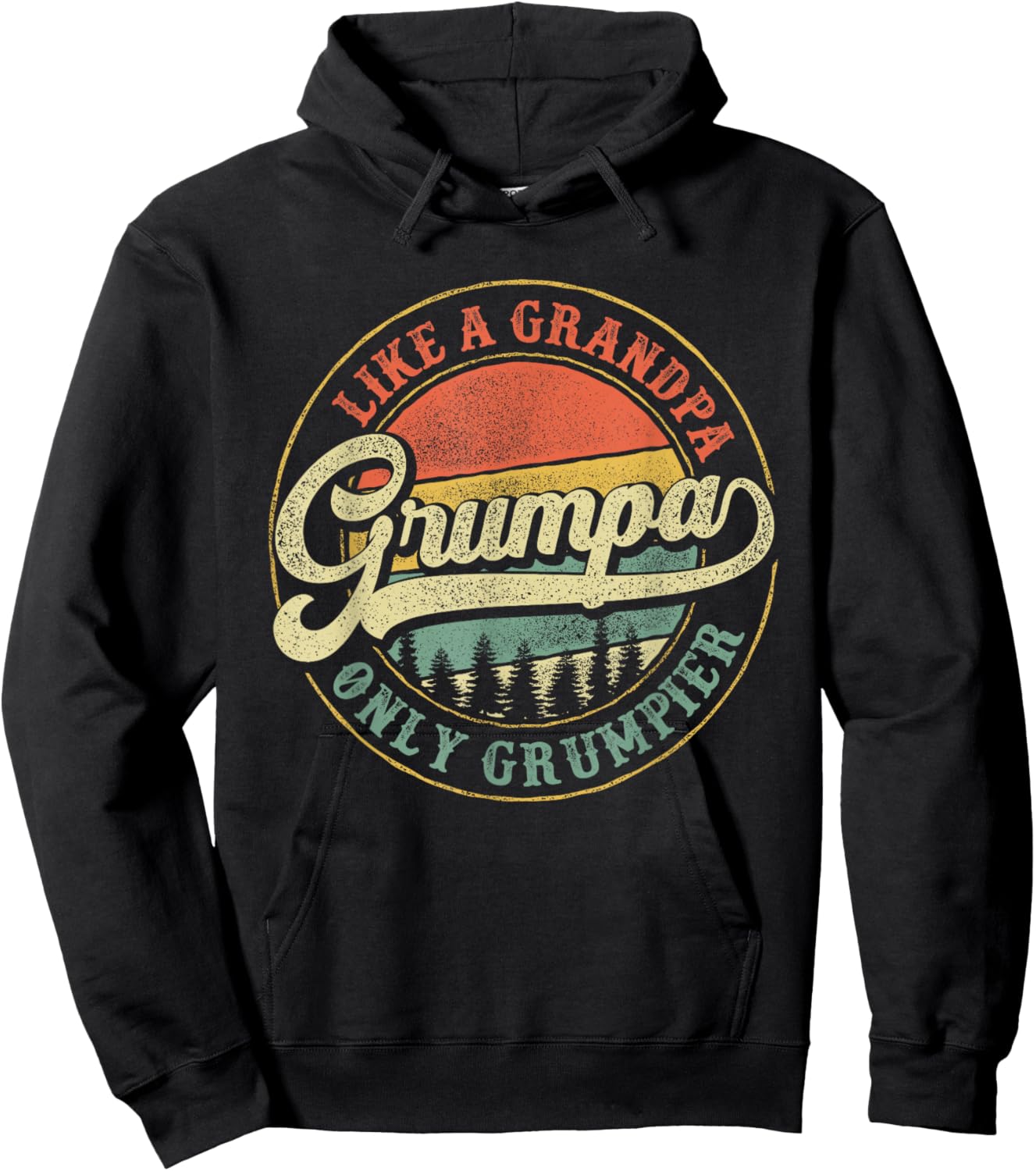 Grumpa Like a Grandpa Only Grumpier Retro Grumpa Definition Hoodie - Hoodie | Black