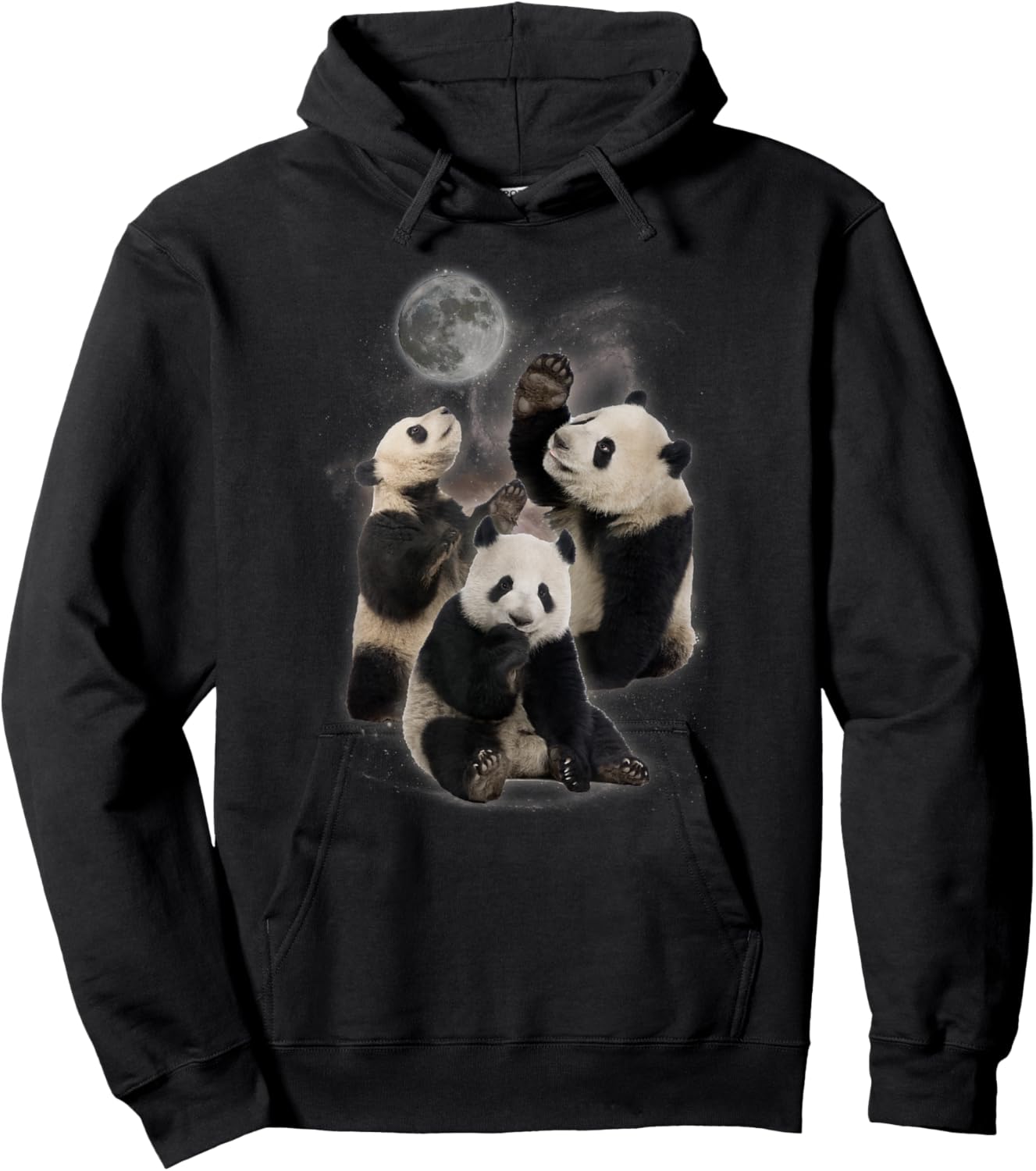 Howling at the Moon Shirt - Funny Panda Shirt - Panda Black Hoodie - Hoodie | Black