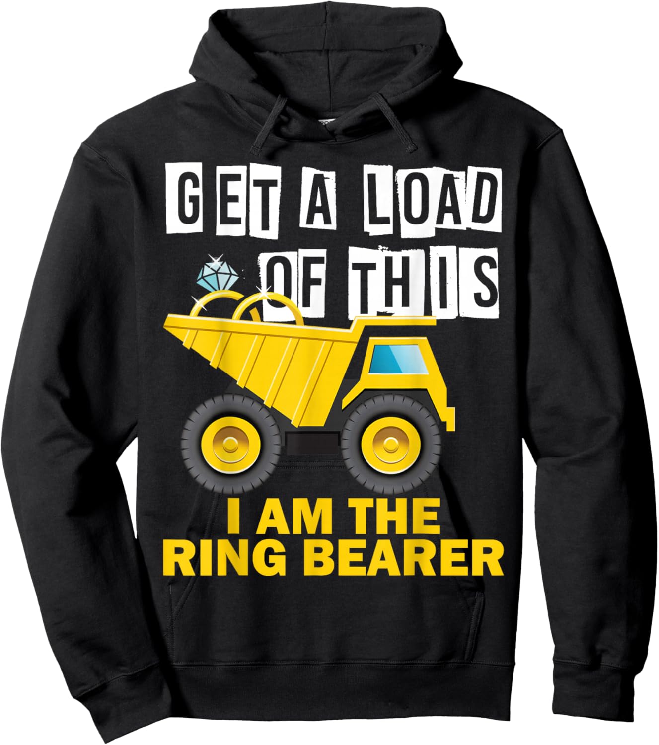 Wedding Ring Bearer Funny Truck Women Kids Hoodie - Hoodie | Black