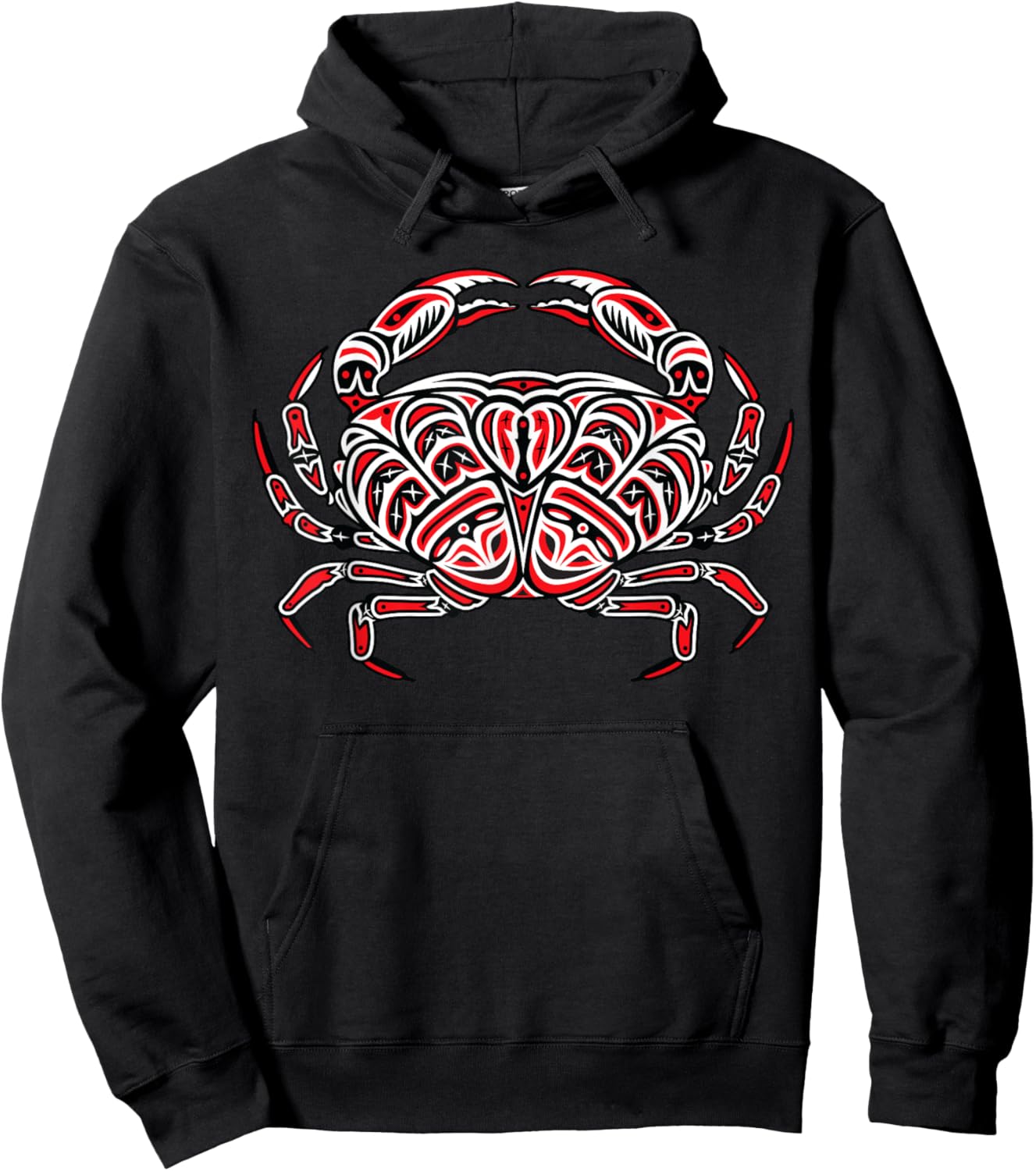Dungeness Crab Fisherman Northwest Art Native American Hoodie - Hoodie | Black