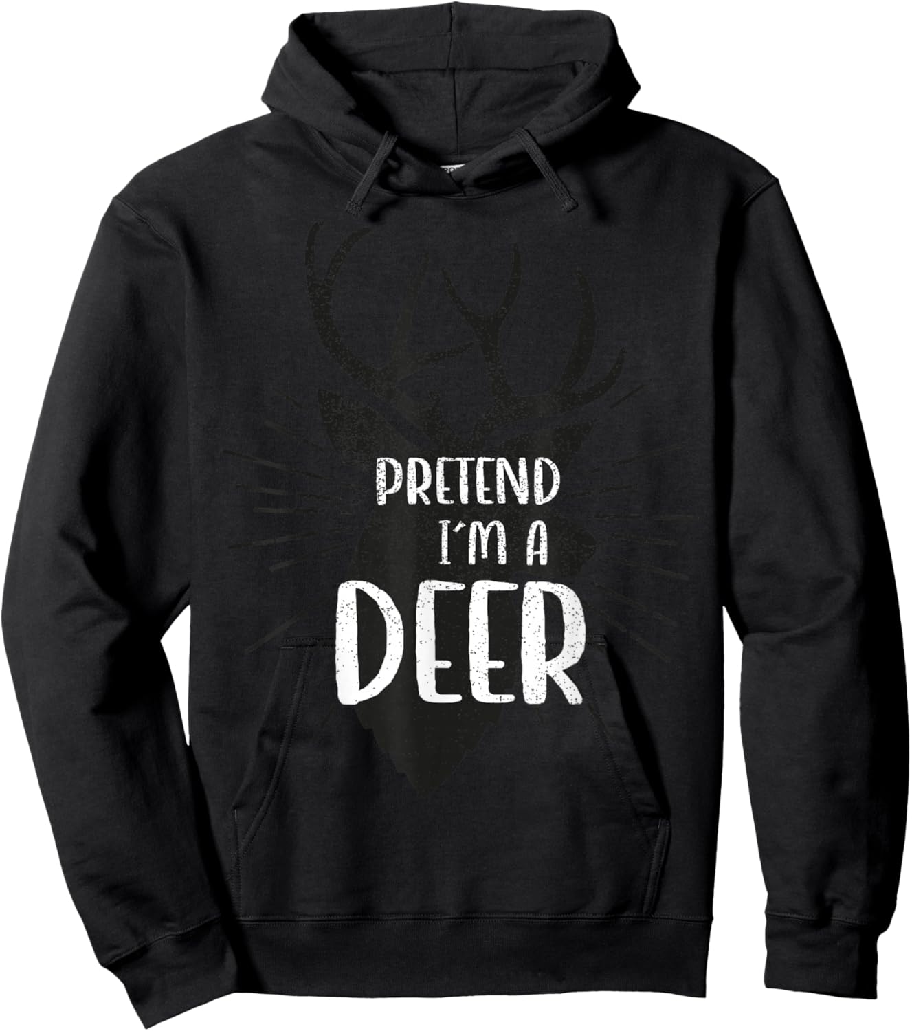 Funny Lazy Halloween Costume - Pretend I'm a Deer Hoodie - Hoodie | Black