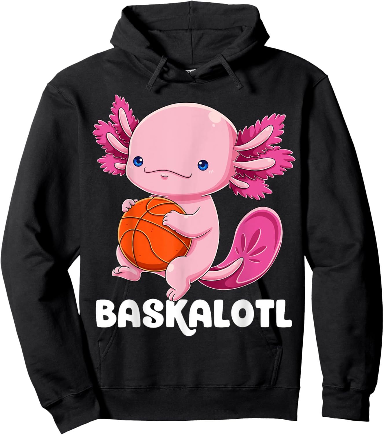 Axolotl Basketball Player Baskalotl Mexican Salamander Fish Hoodie - Hoodie | Black