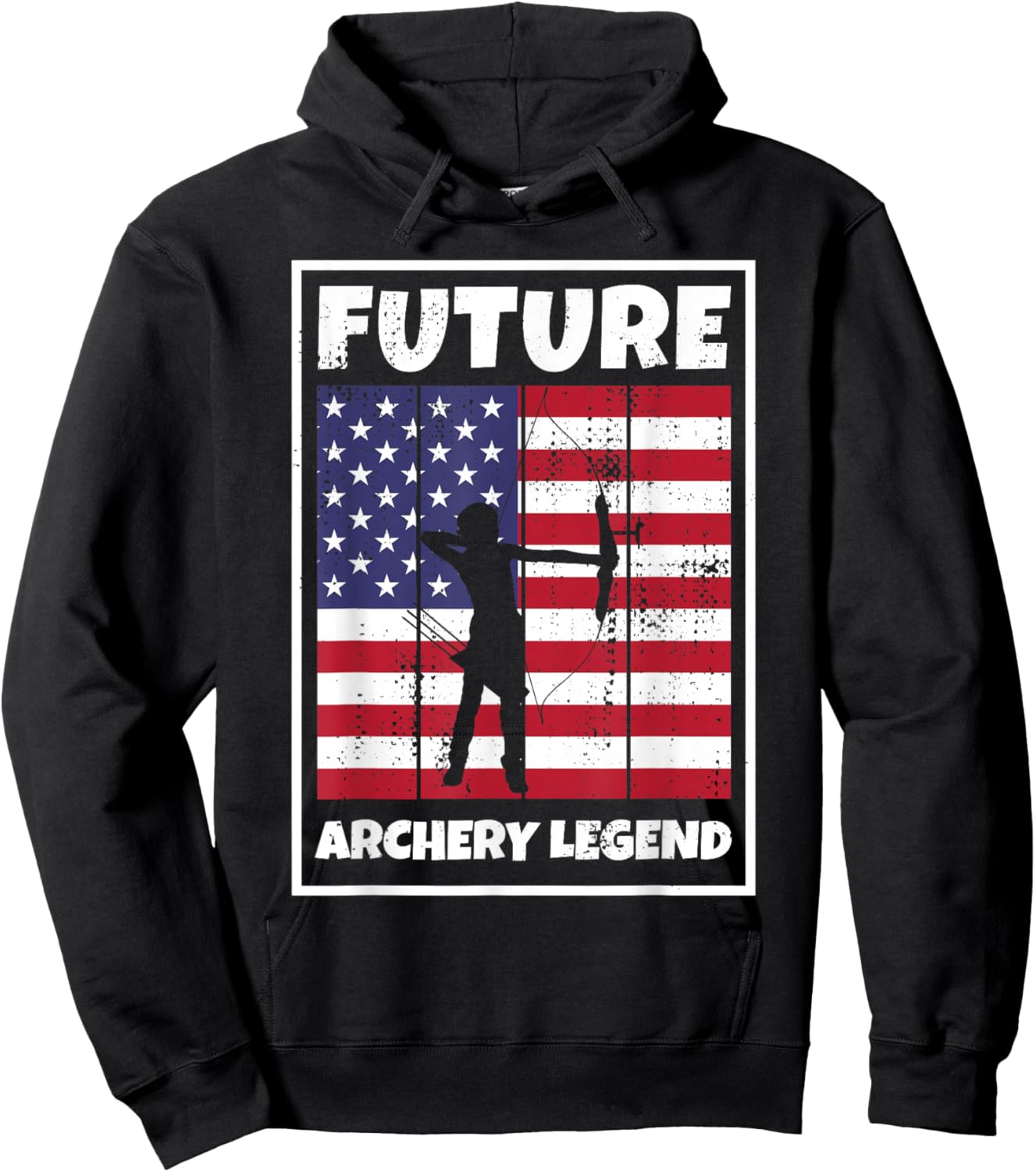 USA Archery Legend for Bow Hunting Kid Archer Youth Archery Hoodie - Hoodie | Black