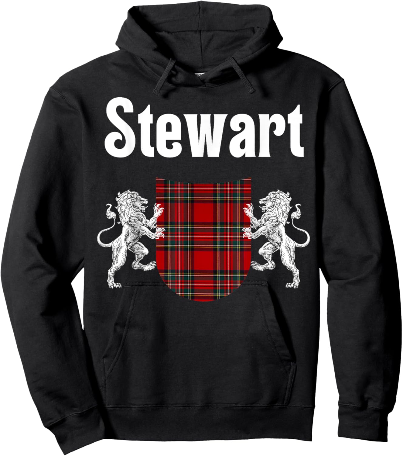 Stewart Clan Scottish Name Coat Of Arms Tartan Hoodie - Hoodie | Black