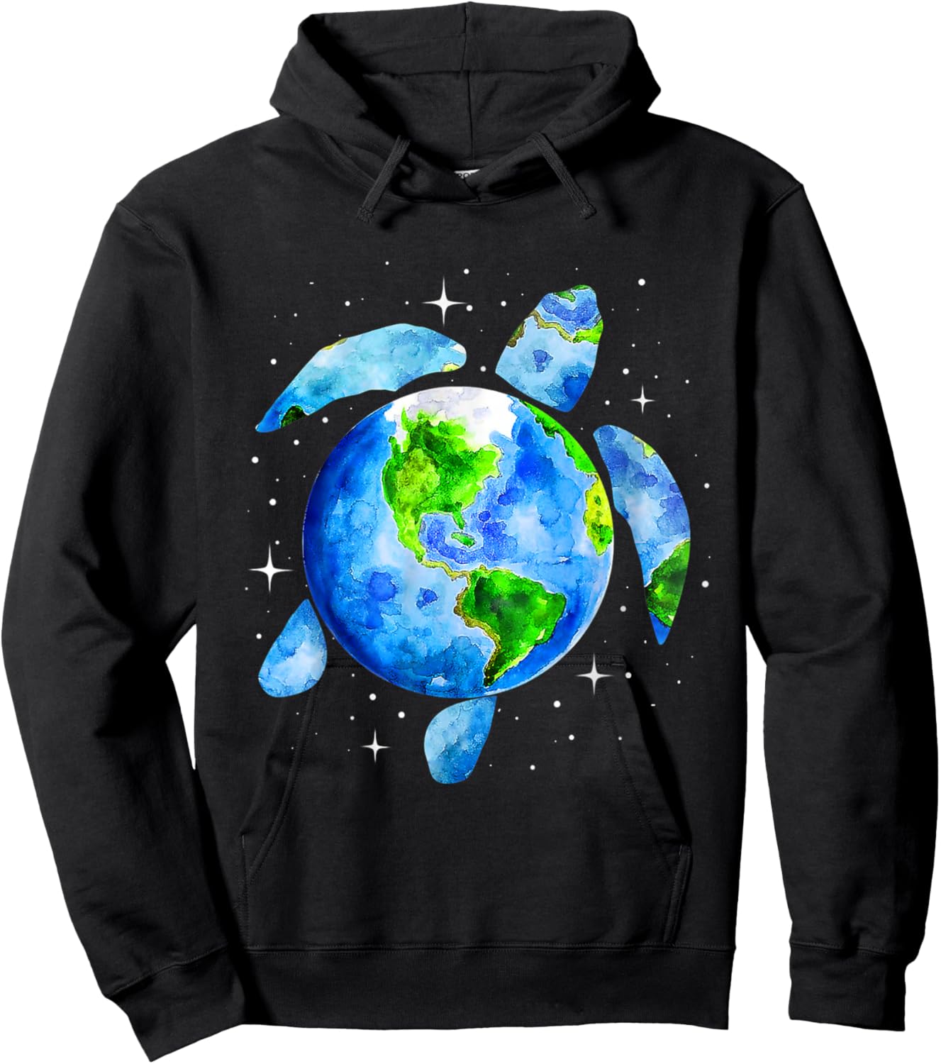 Earth Day 2022 Restore Save the Planet Earth Sea Turtle Art Hoodie - Hoodie | Black