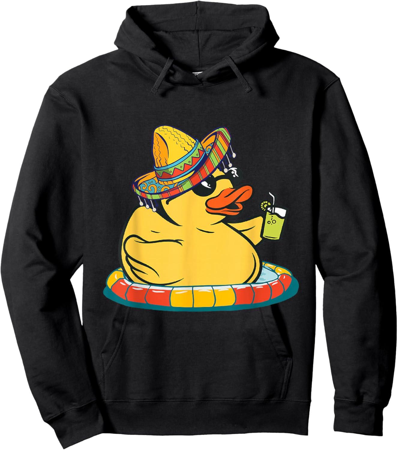 Rubber Duck Mexicano Duckling Sombrero Yellow Rubber Ducks Hoodie - Hoodie | Black