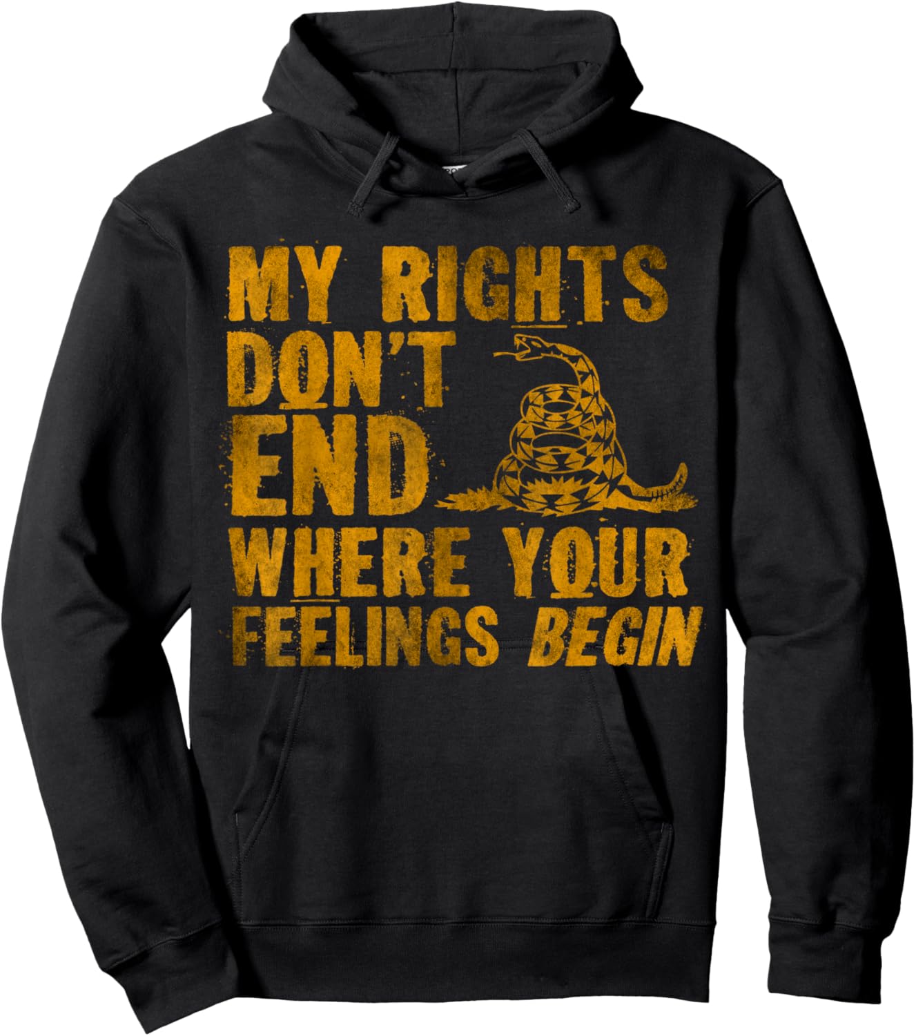 My Rights Don't End Where Your Feelings Begin Snake Quote Hoodie - Hoodie | Black