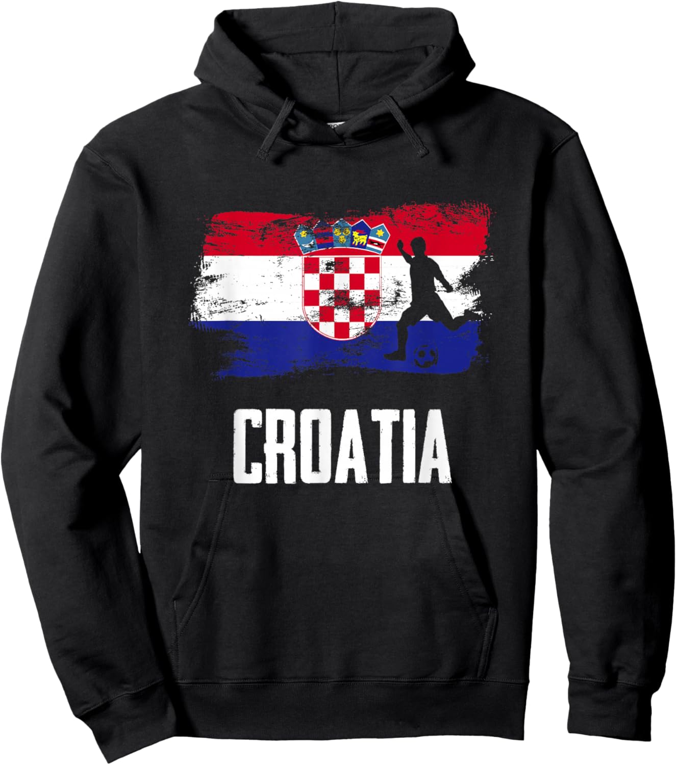 Croatia Flag Jersey Croatian Soccer Team Croatian Hoodie - Hoodie | Black