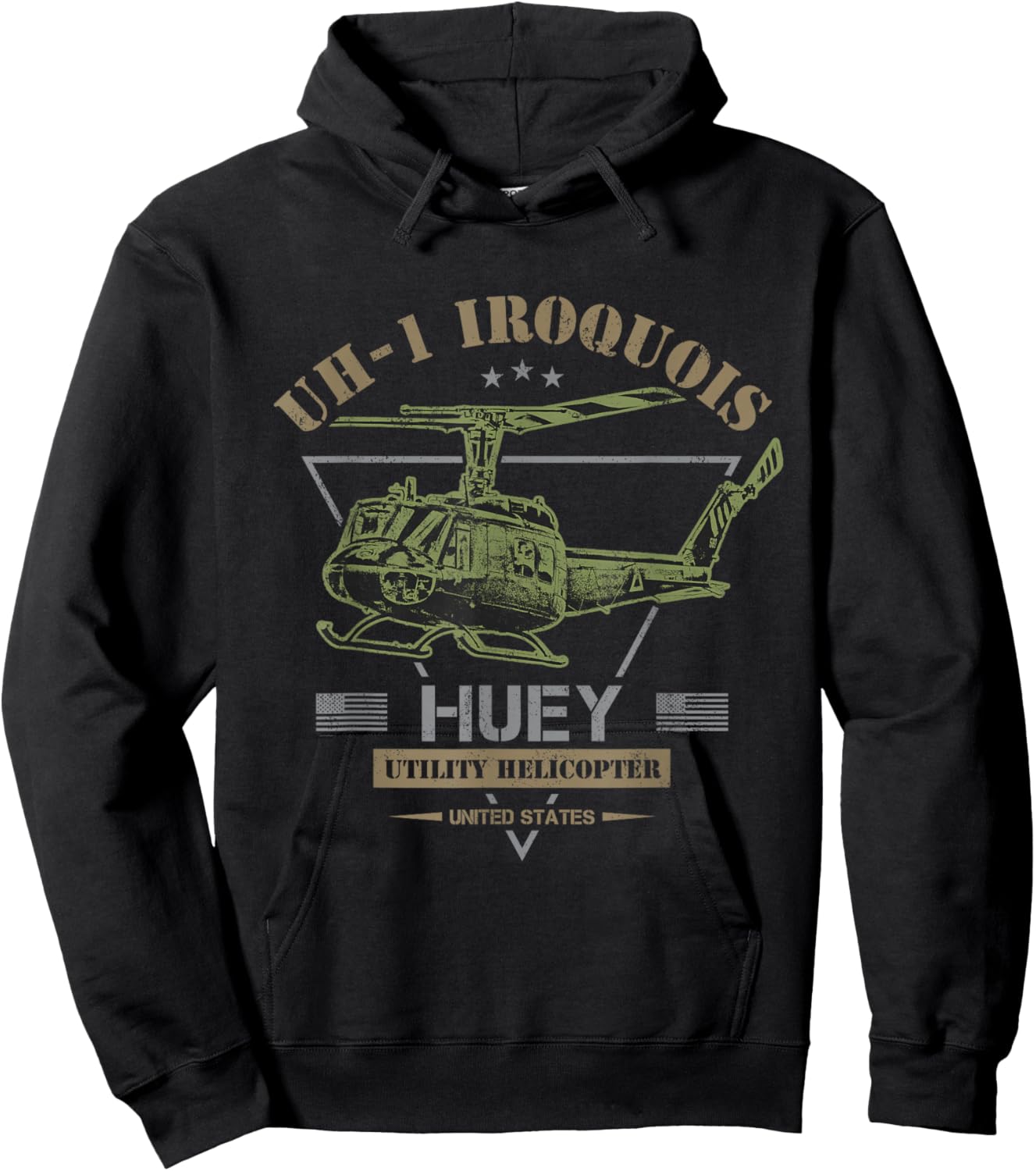 UH-1 Iroquois "Huey" Helicopter Hoodie - Hoodie | Black