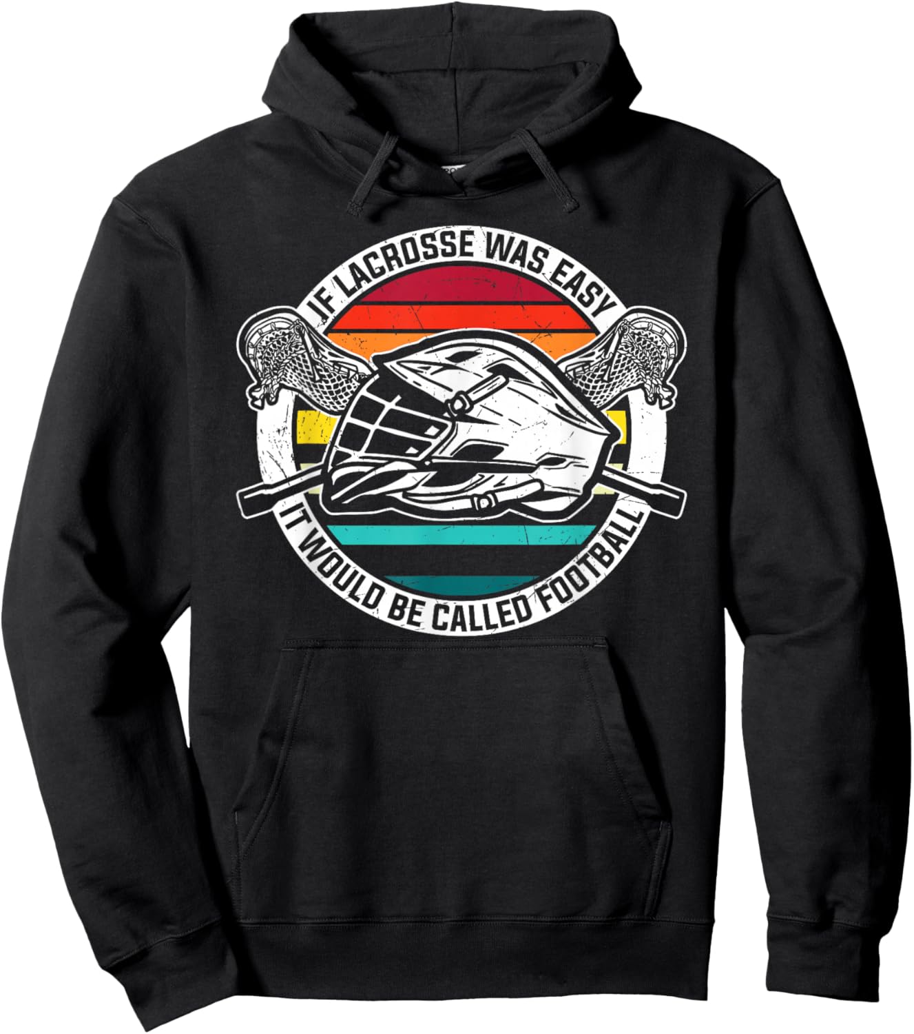 Funny Lacrosse Easy Quote Woman Boys Girls Kids Small Hoodie - Hoodie | Black