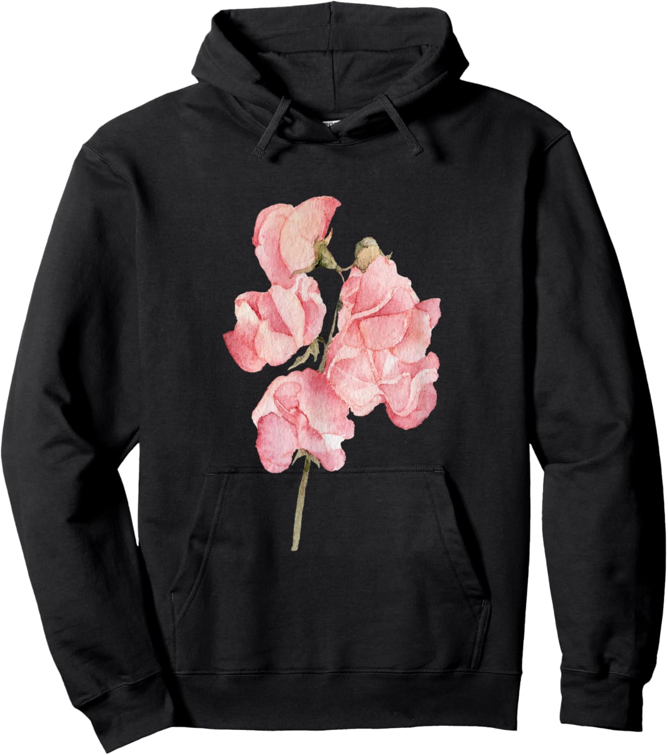 Sweet pea flower Hoodie - Hoodie | Black