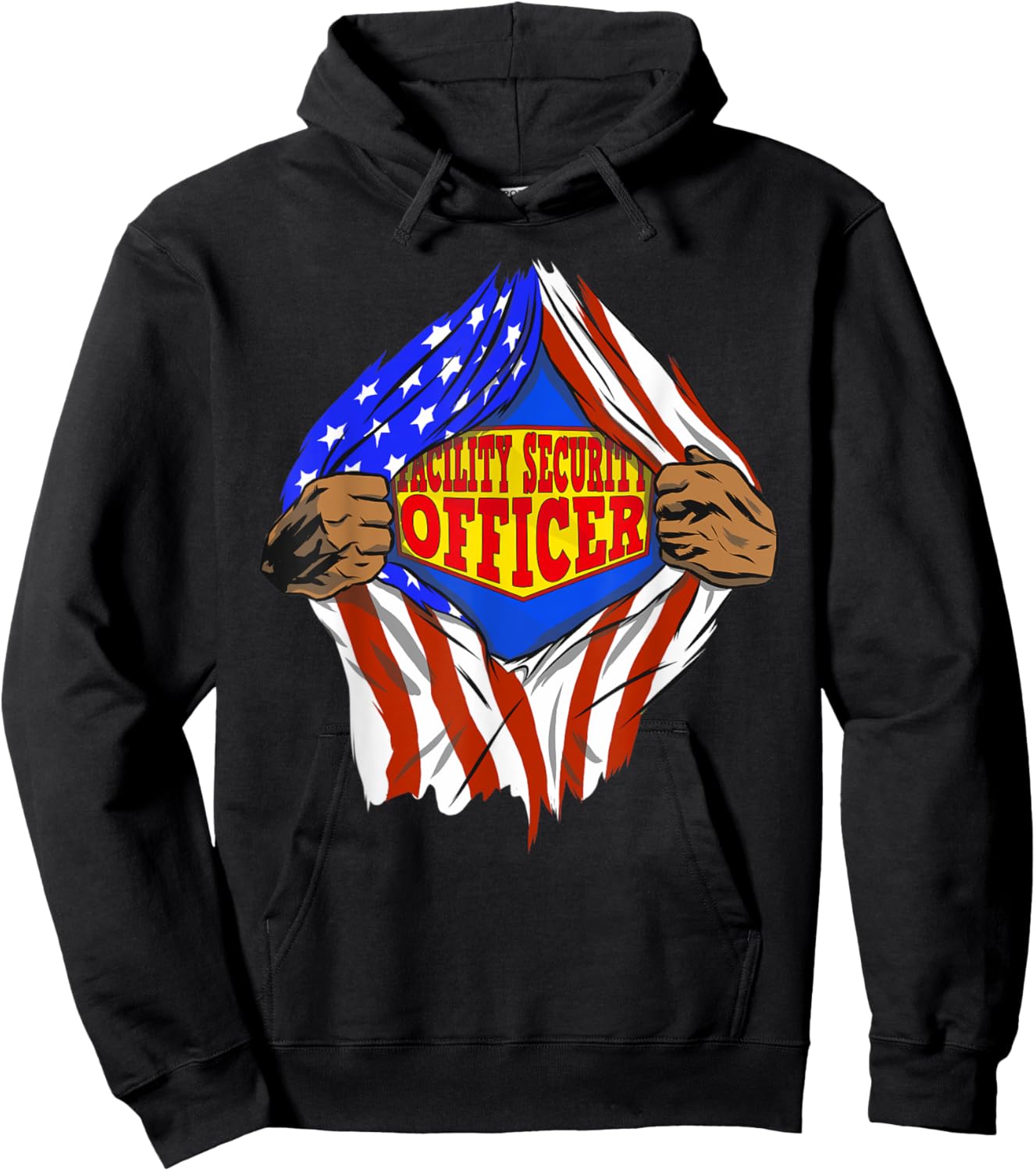 Funny Super Facility Security Officer Hero Job Hoodie - Hoodie | Black