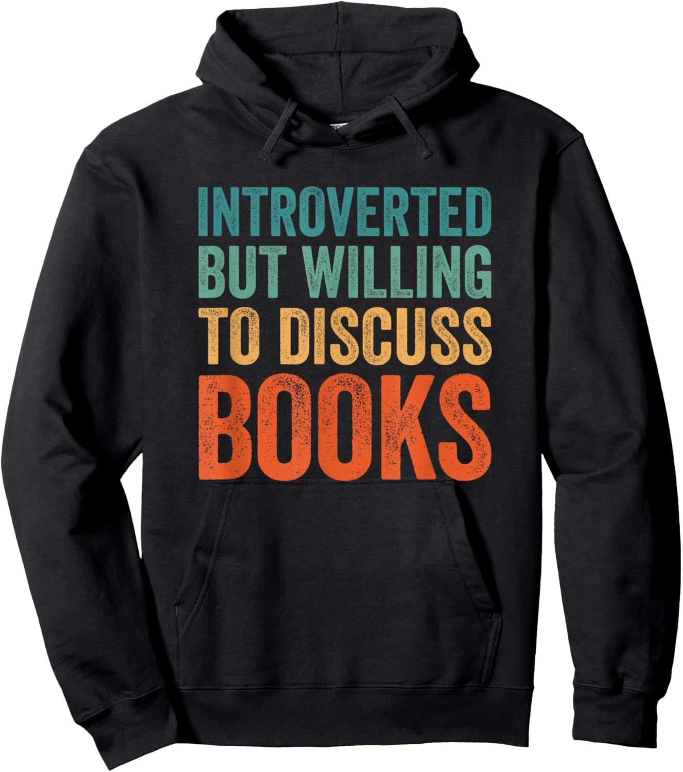 Introverted But Willing To Discuss Books Nerd Vintage Style Hoodie - Hoodie | Black