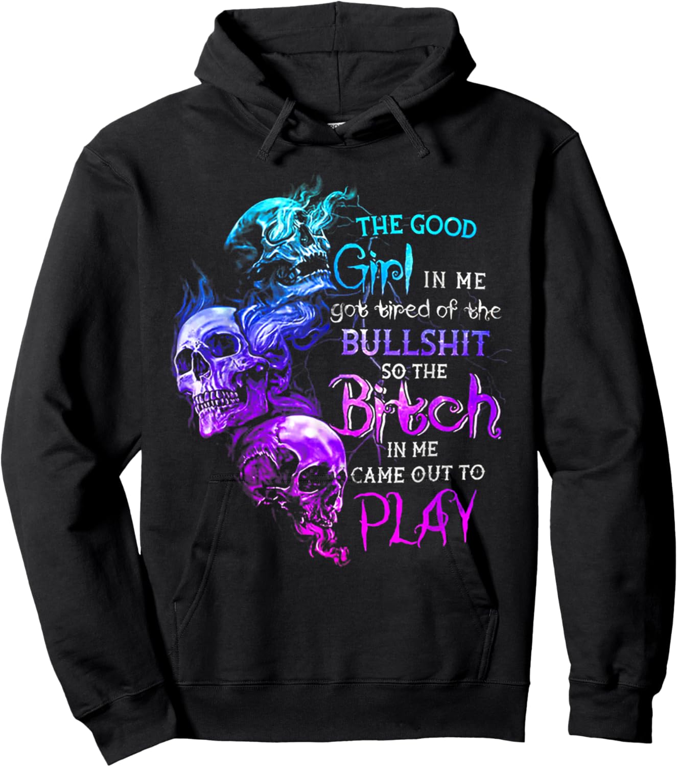 The Good Girl in Me Got Tired of The Bullshit Skull Rose Hoodie - Hoodie | Black