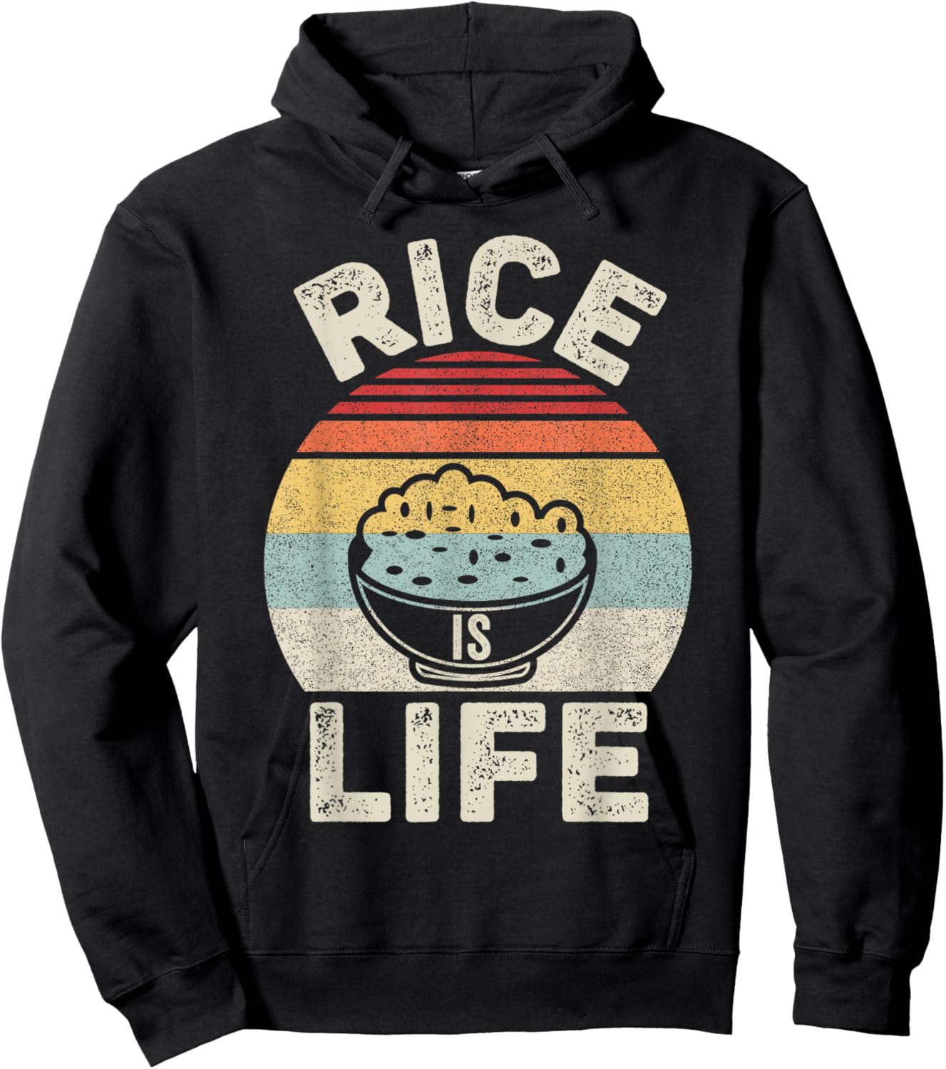Vintage Retro Rice Is Life Filipino Hoodie - Hoodie | Black