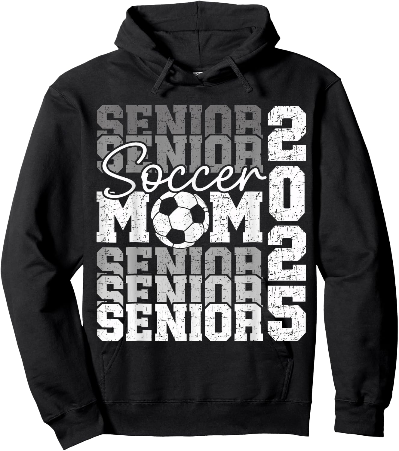 Senior Mom 2025 Soccer Class Of 2025 Funny Graduation 2025 Hoodie - Hoodie | Black