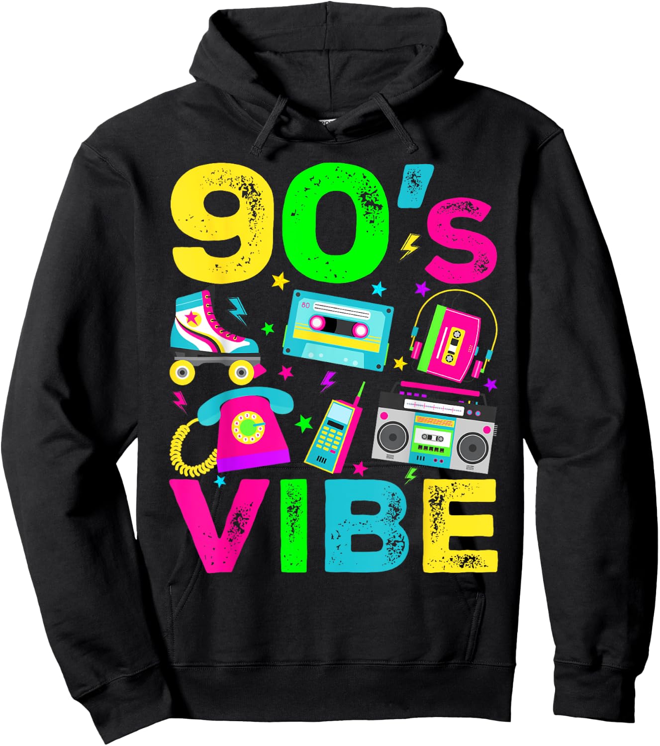 90s Vibe 1990s Vintage Style Nineties Retro Party Hoodie - Hoodie | Black